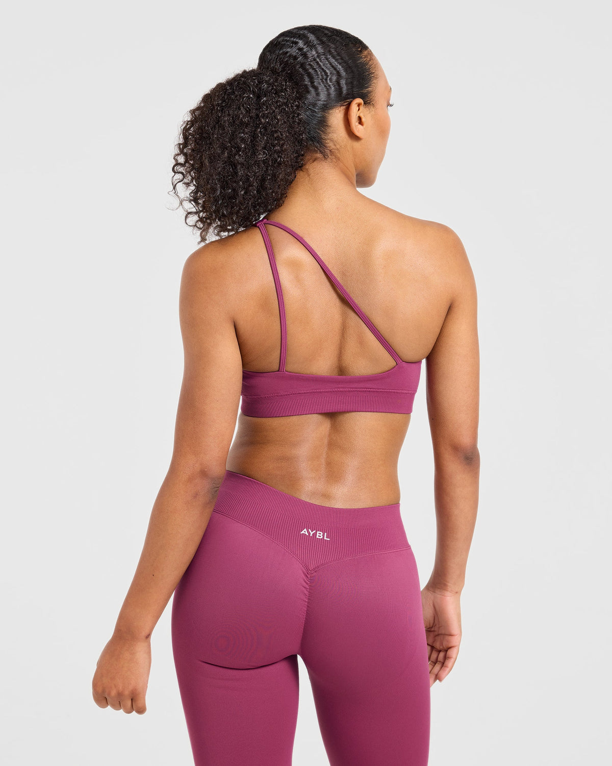 Enhance Seamless One Shoulder Sports Bra - Dusky Rose
