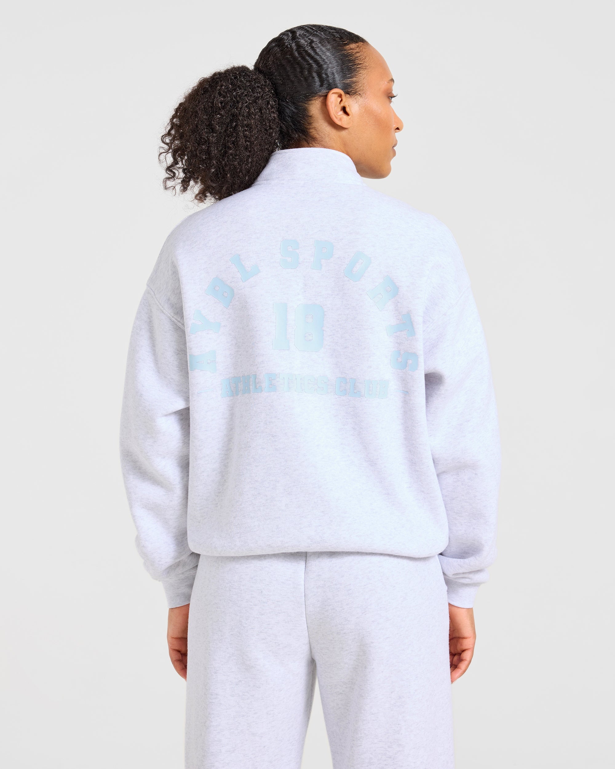 AYBL Sports 18 Oversized 1/4 Zip Pullover - Heather Grijs