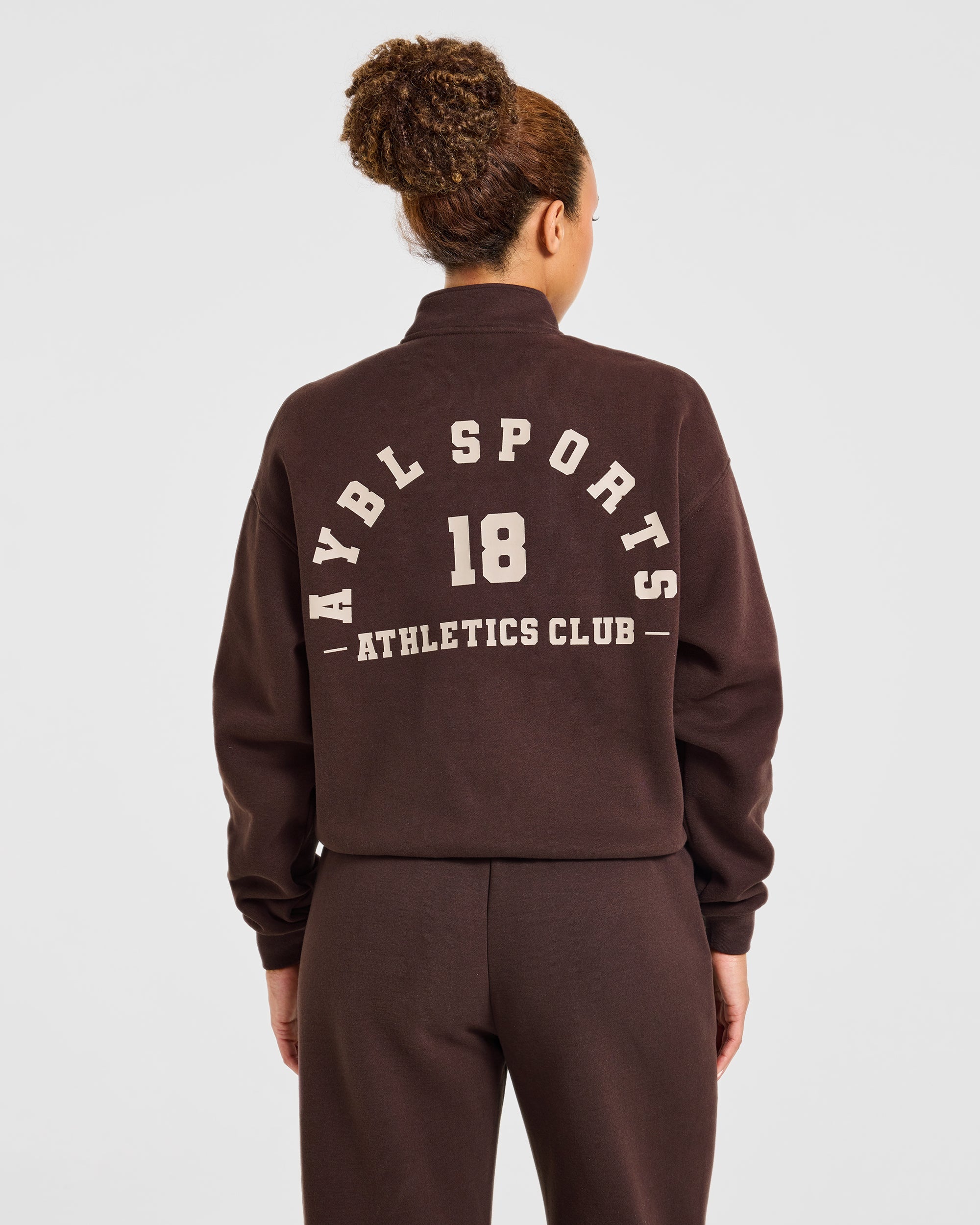 AYBL Sports 18 Oversized 1/4 Zip Pullover - Cocoa Bruin