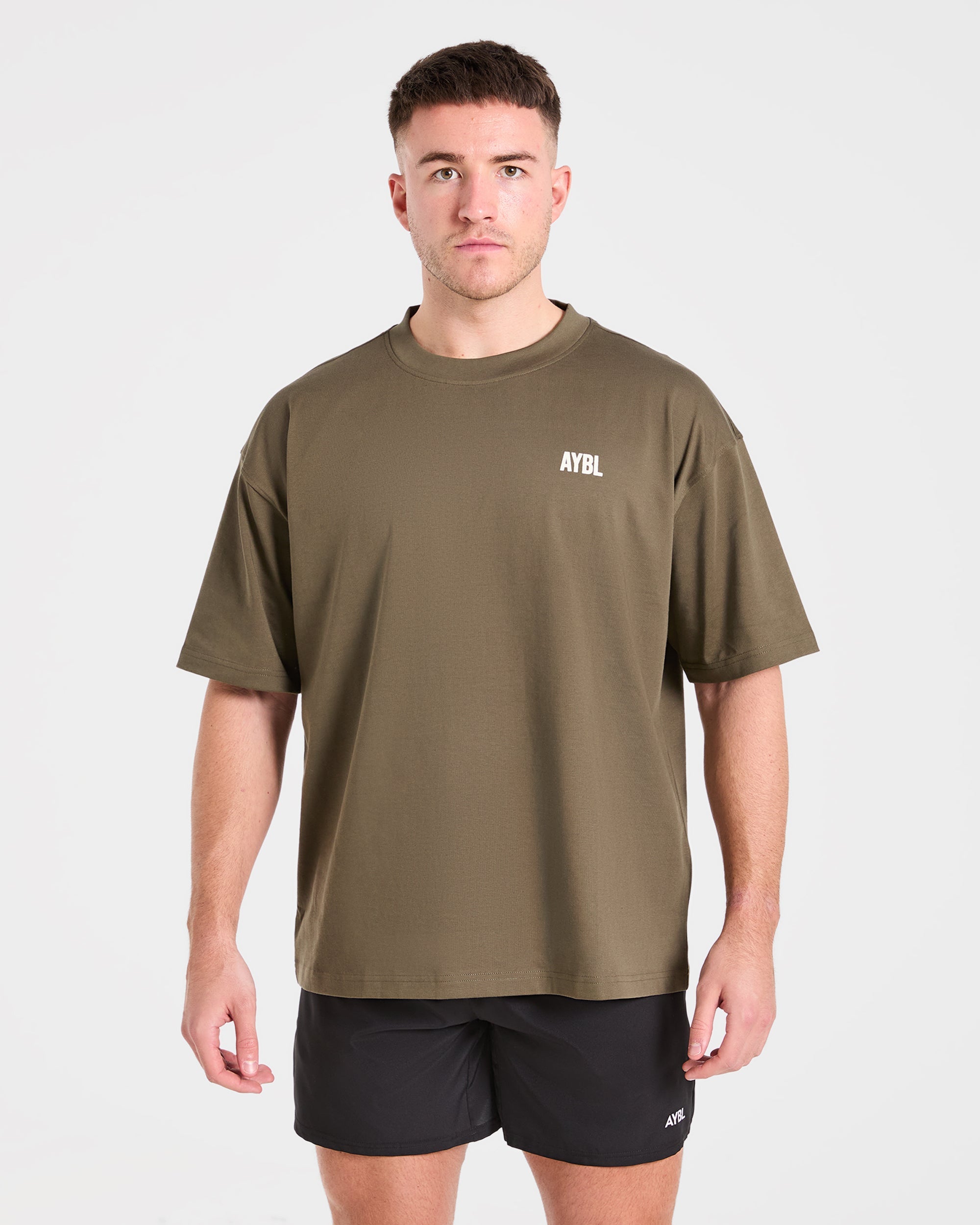 AYBL Iron Club Oversized T Shirt - Olive Groen