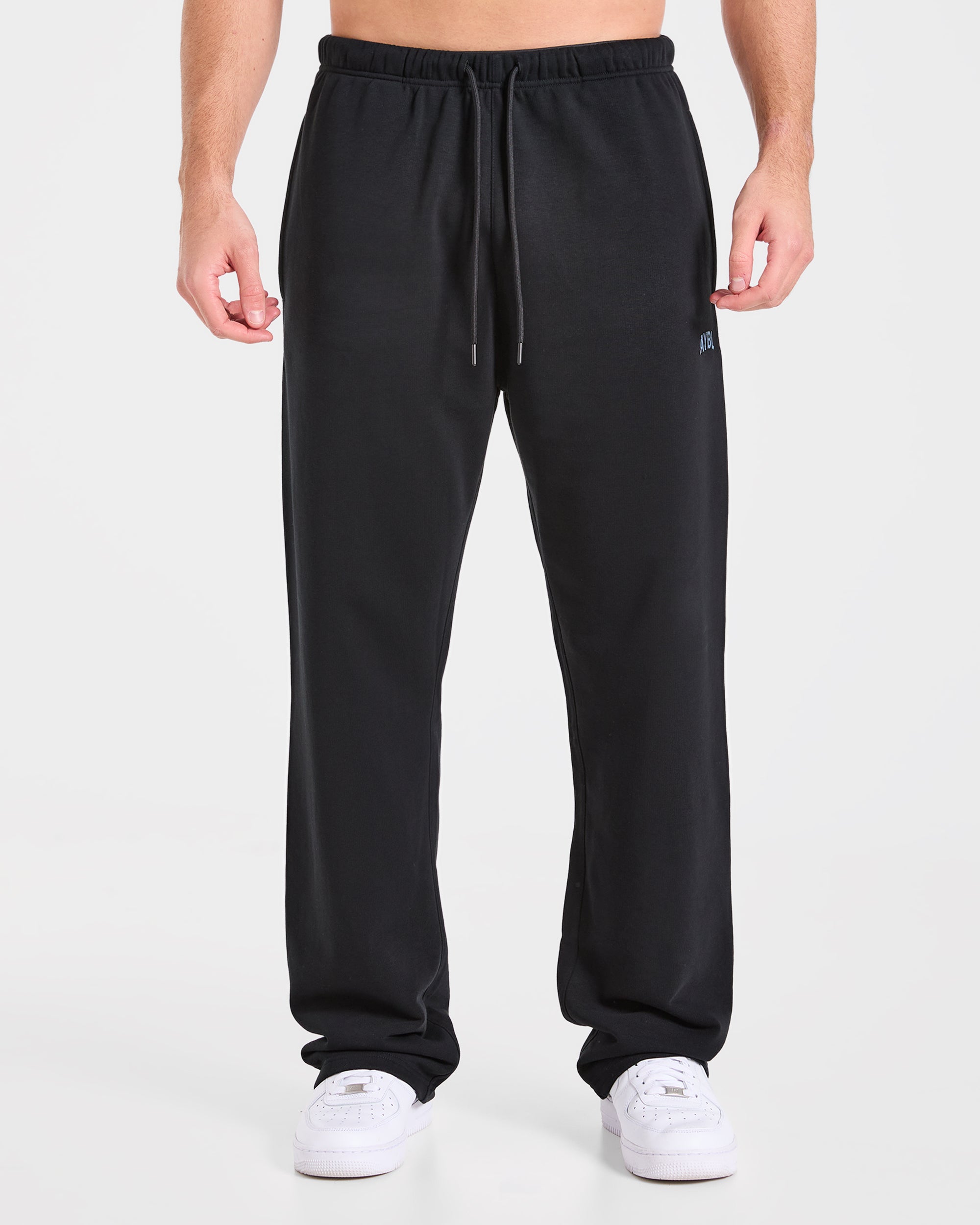 Strength Division Oversized Straight Leg Joggers - Zwart/Blauw