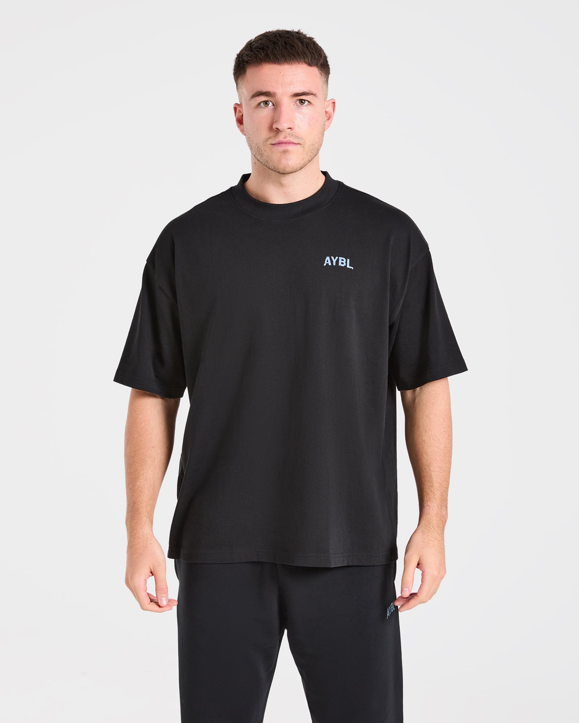 Strength Division Oversized T Shirt - Zwart/Blauw