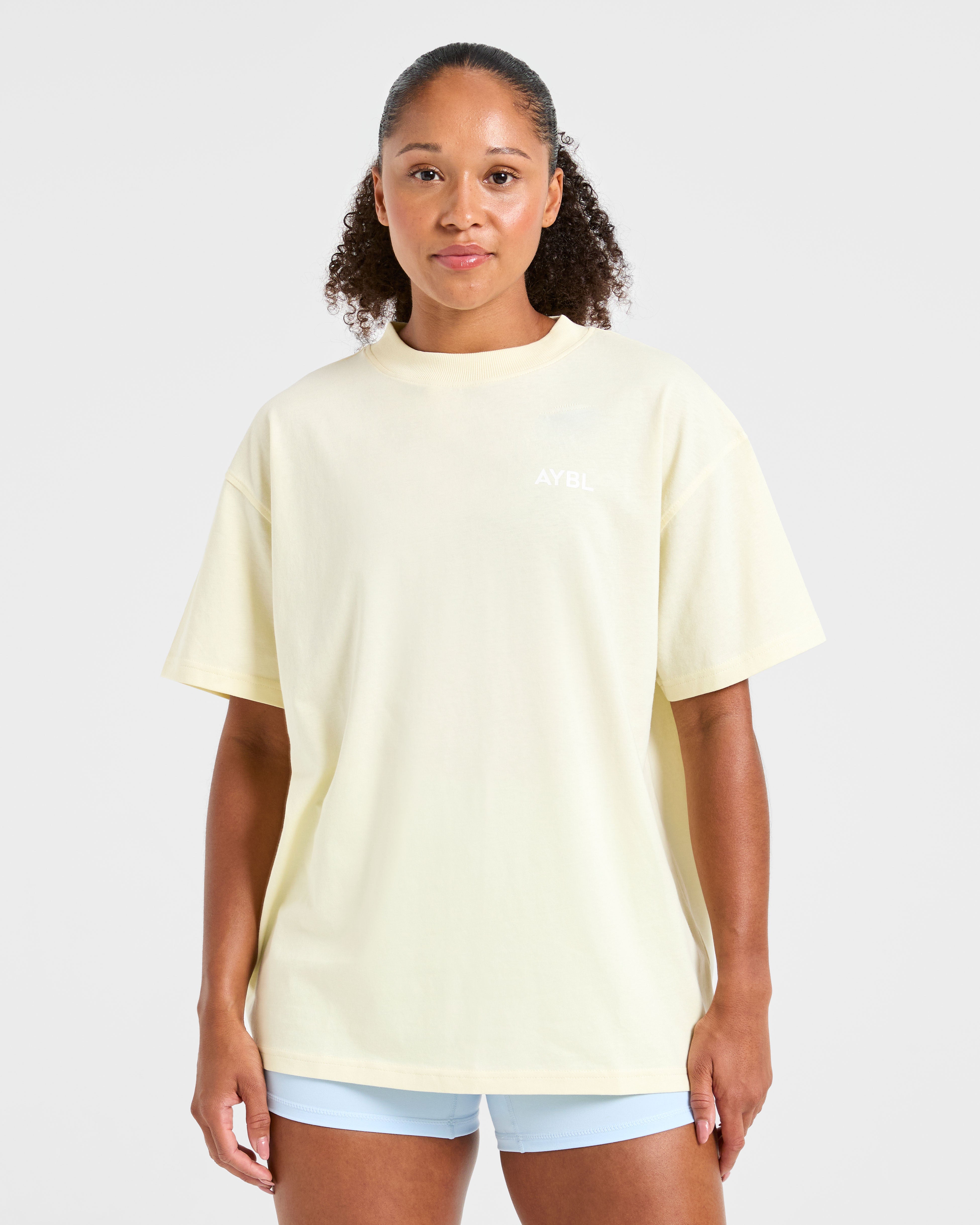 Lift Graphic Oversized T Shirt - Lemon Geel