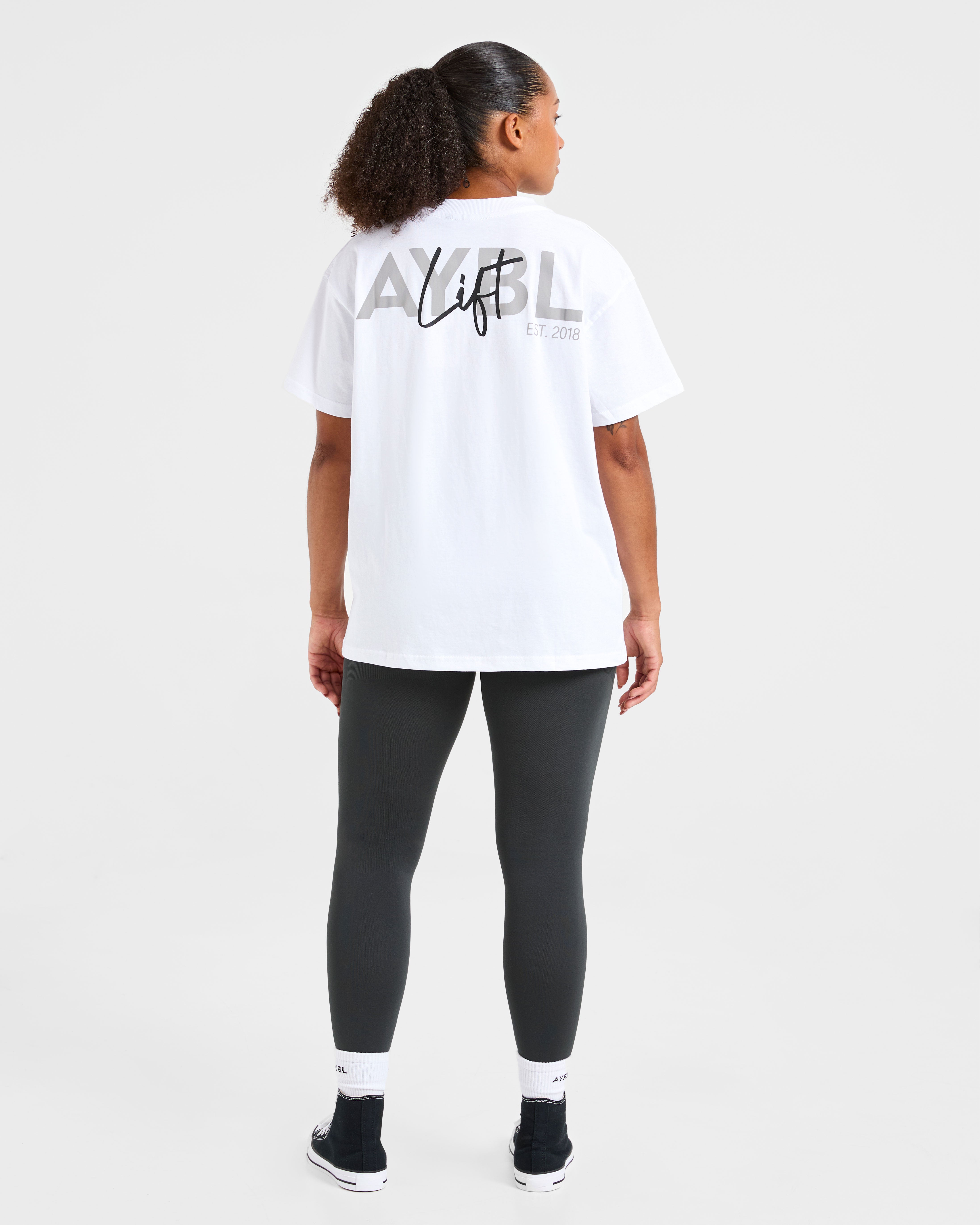 Lift Graphic Oversized T Shirt - Wit
