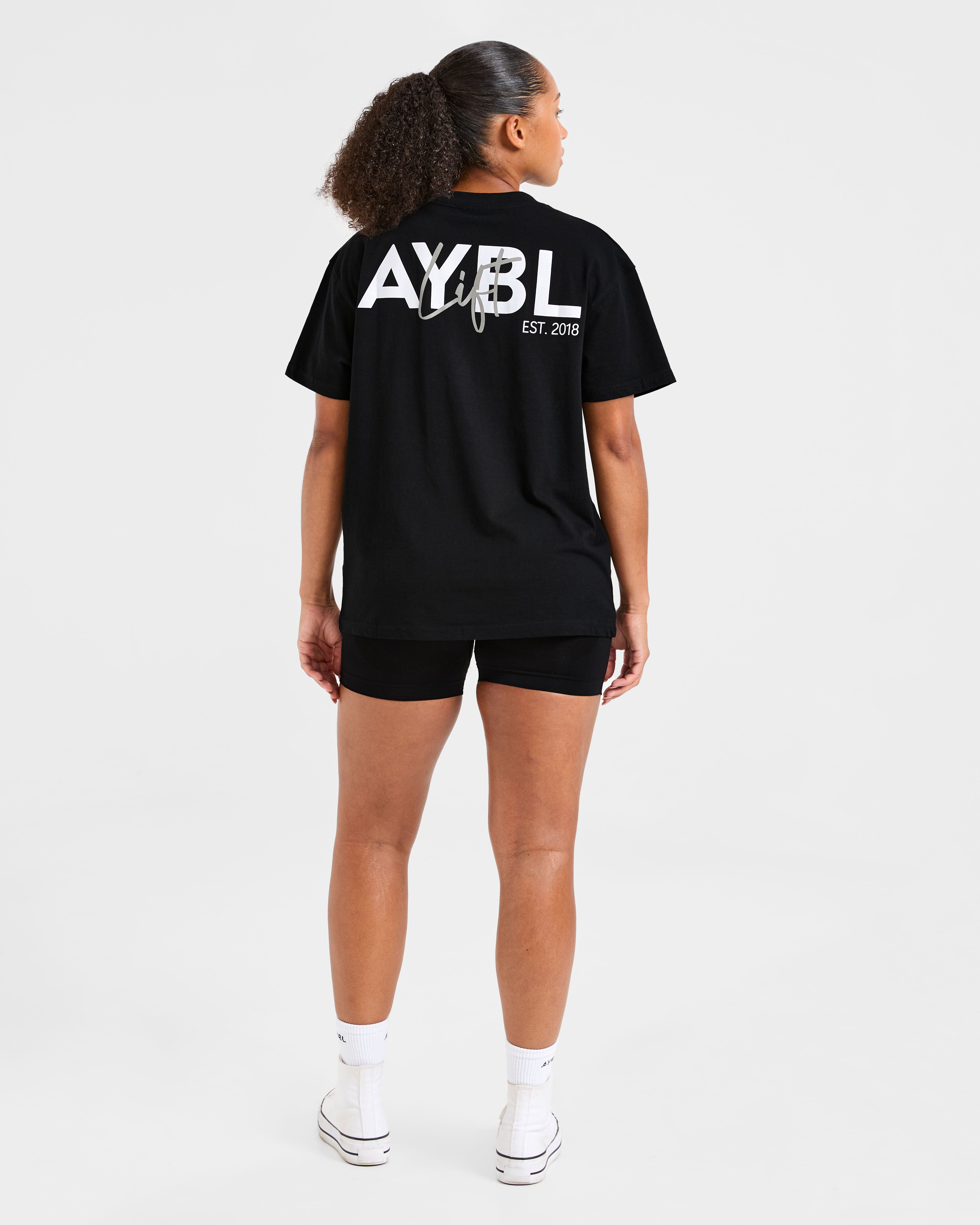 Lift Graphic Oversized T Shirt - Zwart