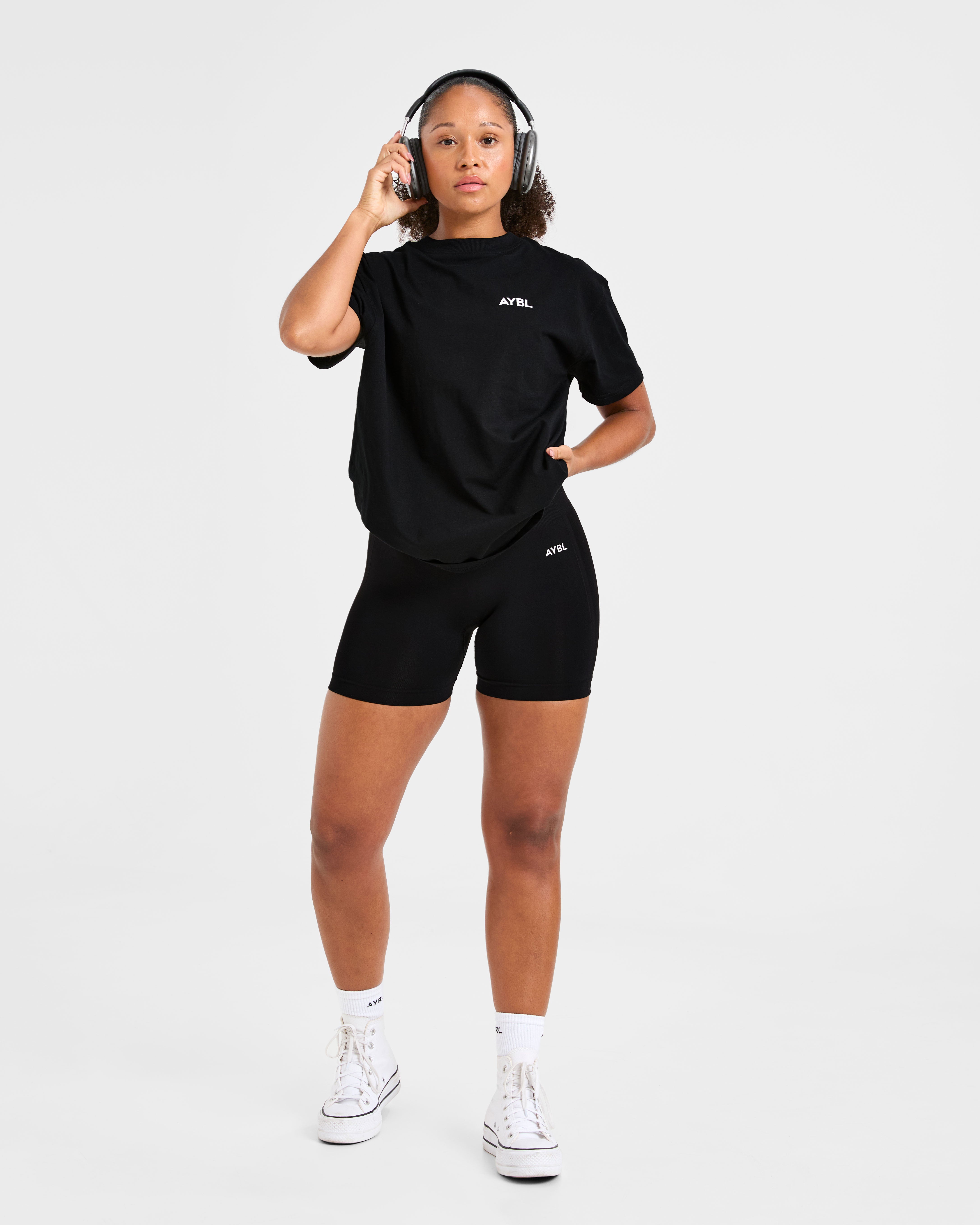 Lift Graphic Oversized T Shirt - Zwart