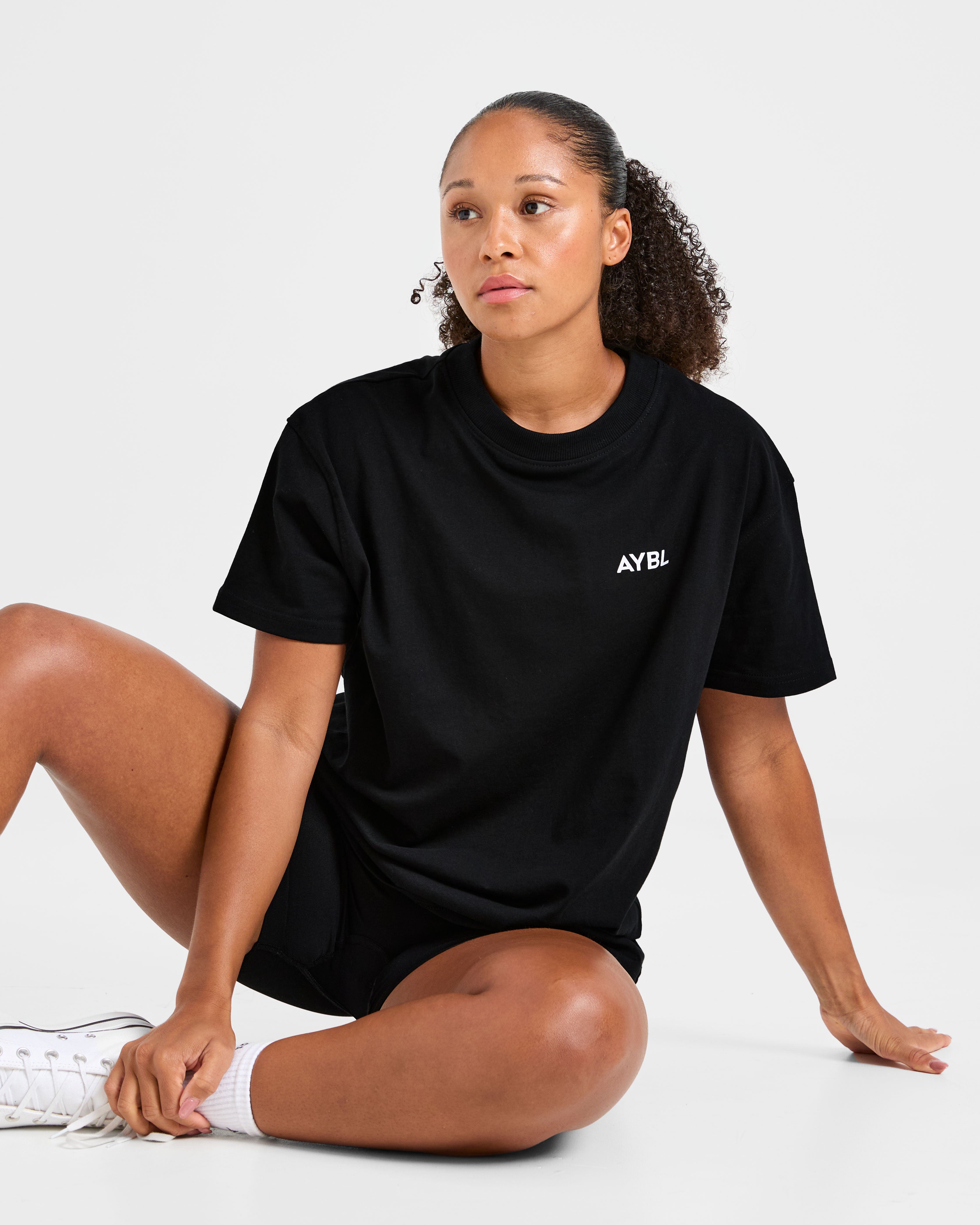Lift Graphic Oversized T Shirt - Zwart