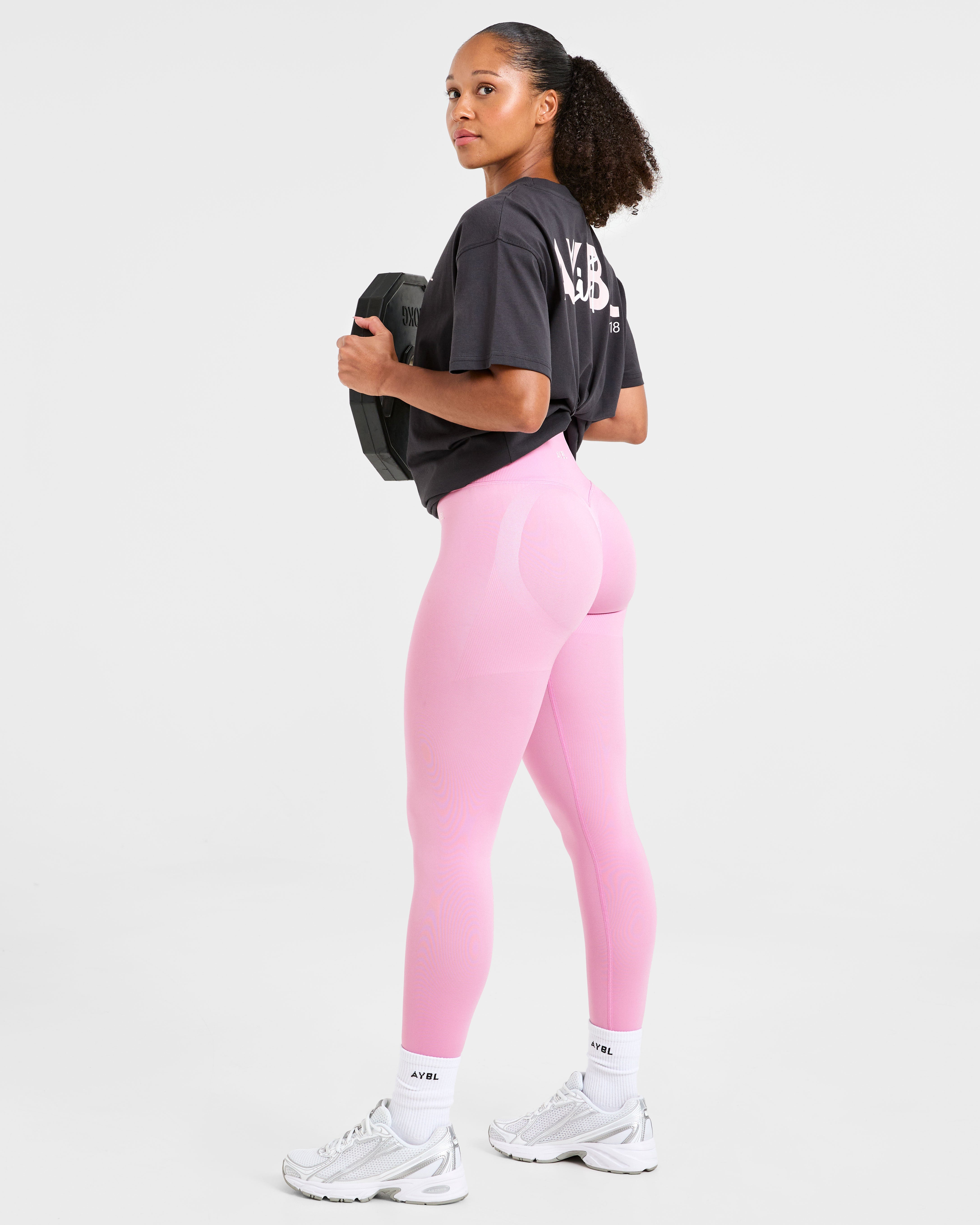 Lift Graphic Oversized T Shirt - Charcoal/Roze