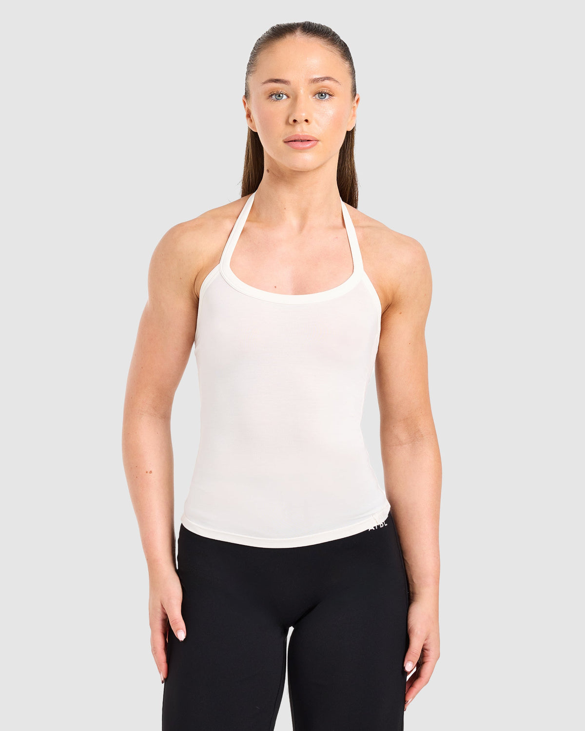 Ease Halterneck Top - Cream Wit