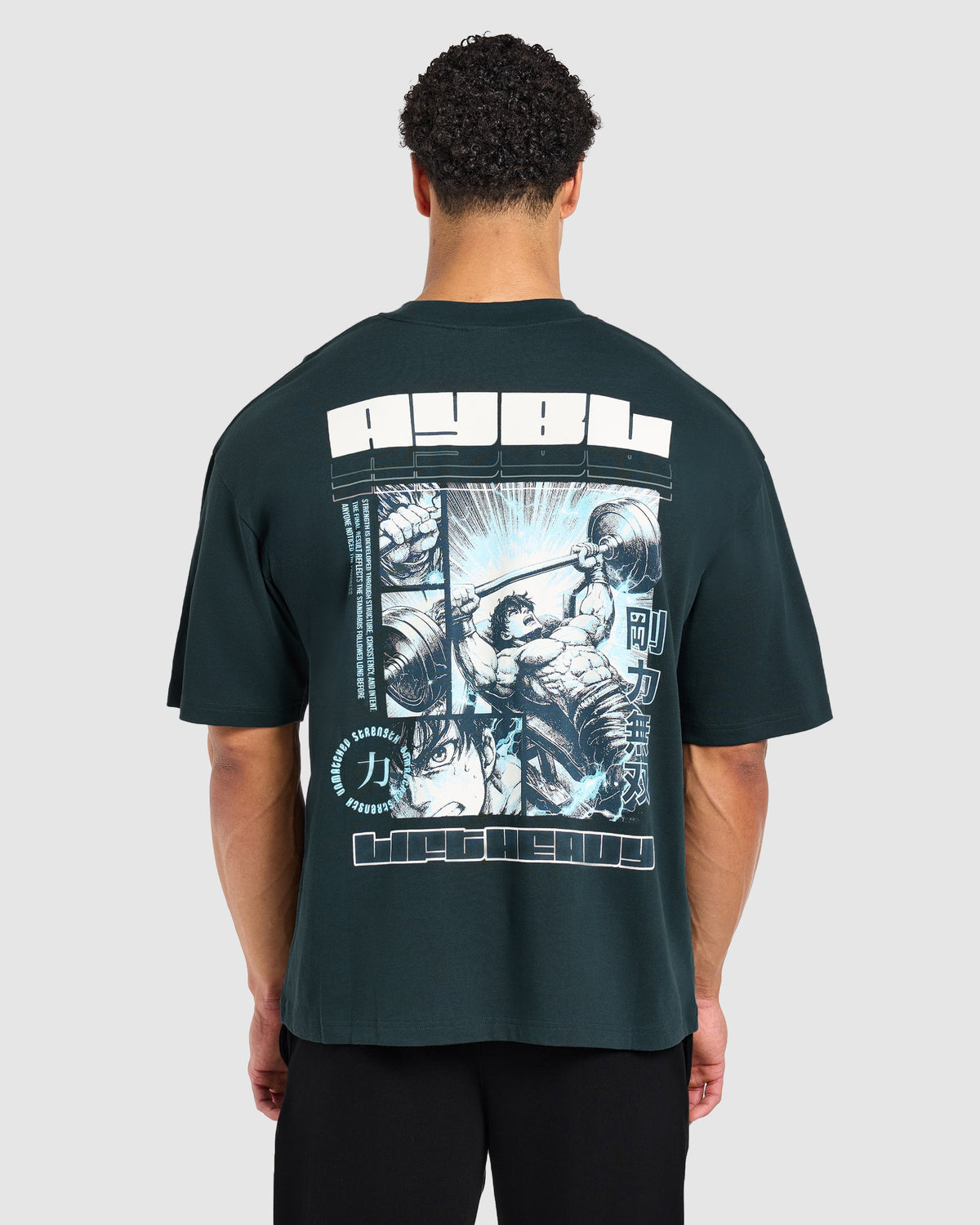 Anime Bench Press Oversized T Shirt - Dark Teal