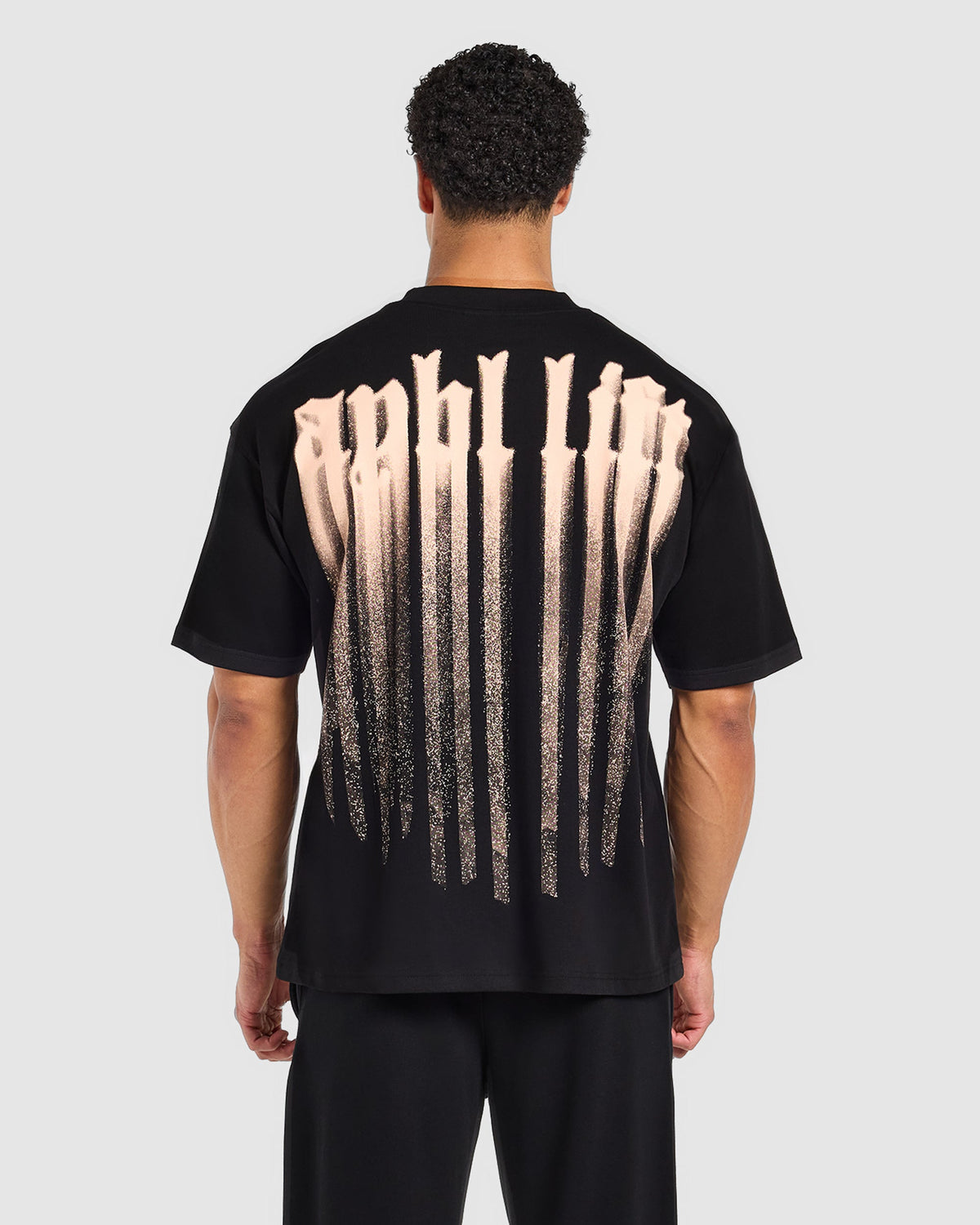 Gothic Blur Oversized T Shirt - Zwart