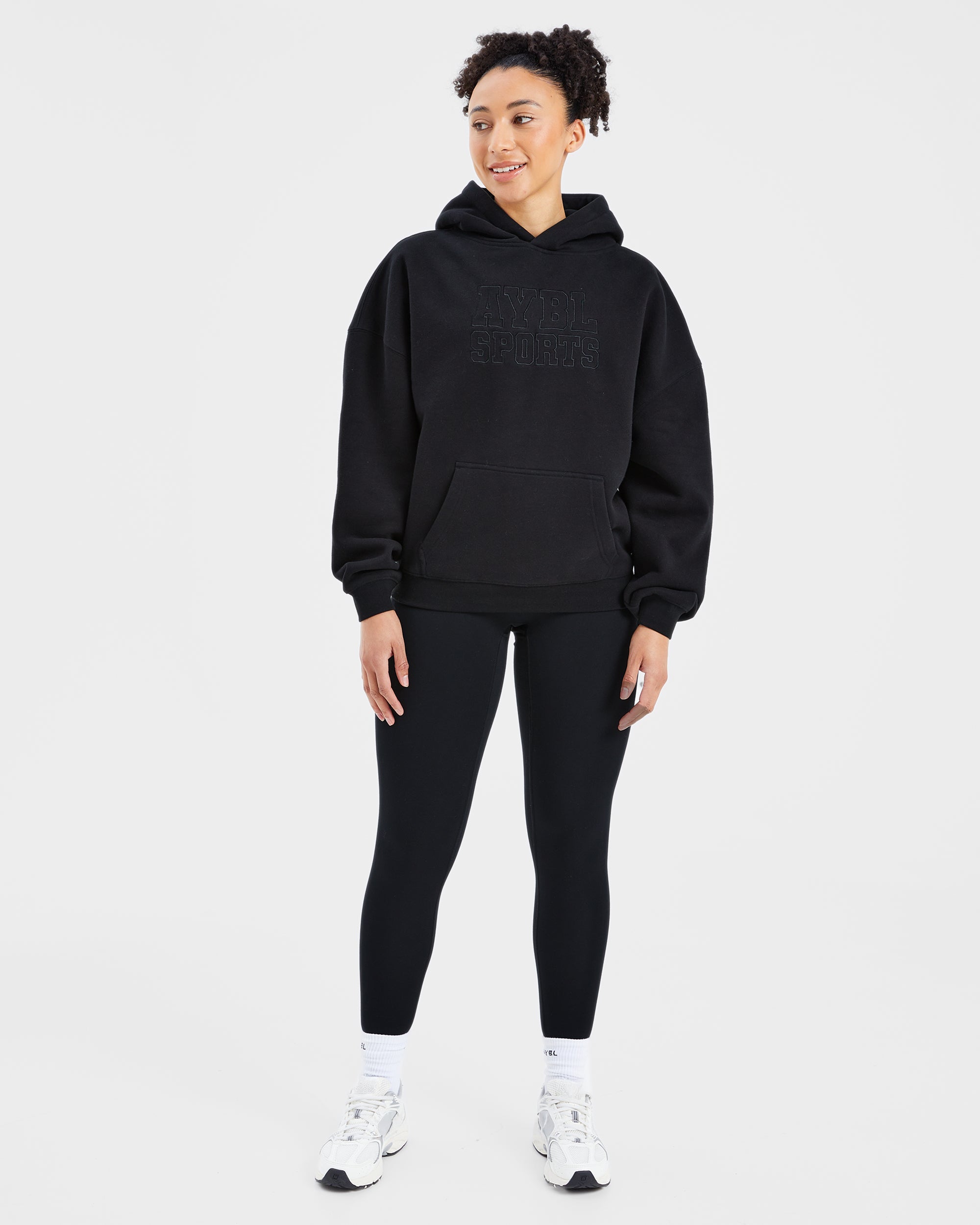 Sport Outline Oversized Hoodie - Zwart