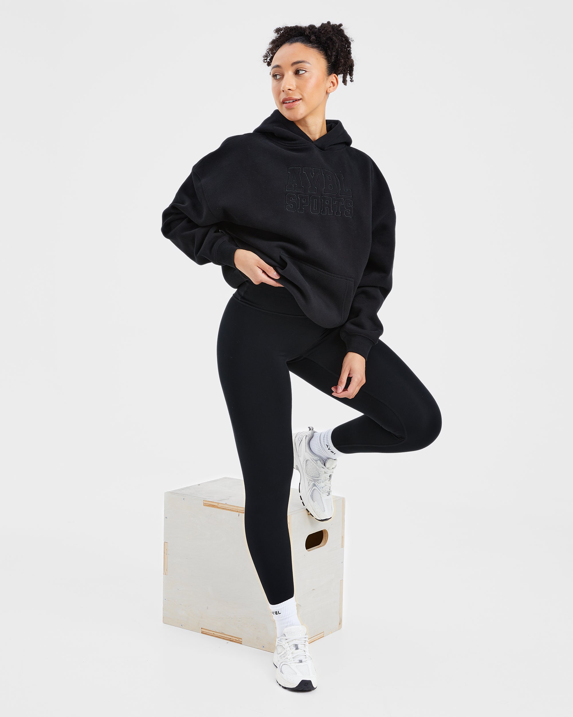 Sport Outline Oversized Hoodie - Zwart