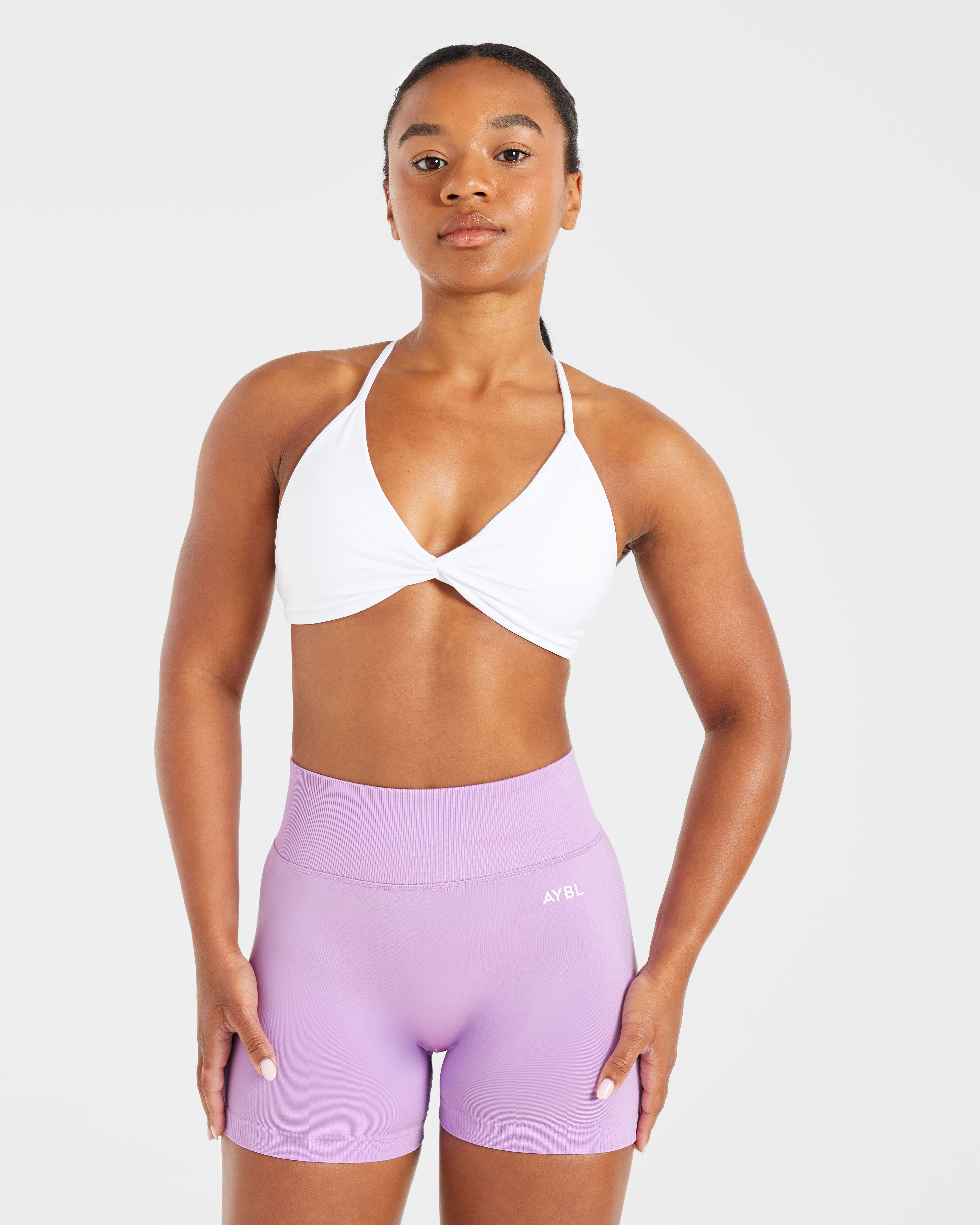 Essential Twist Crossback Sports Bra - Wit