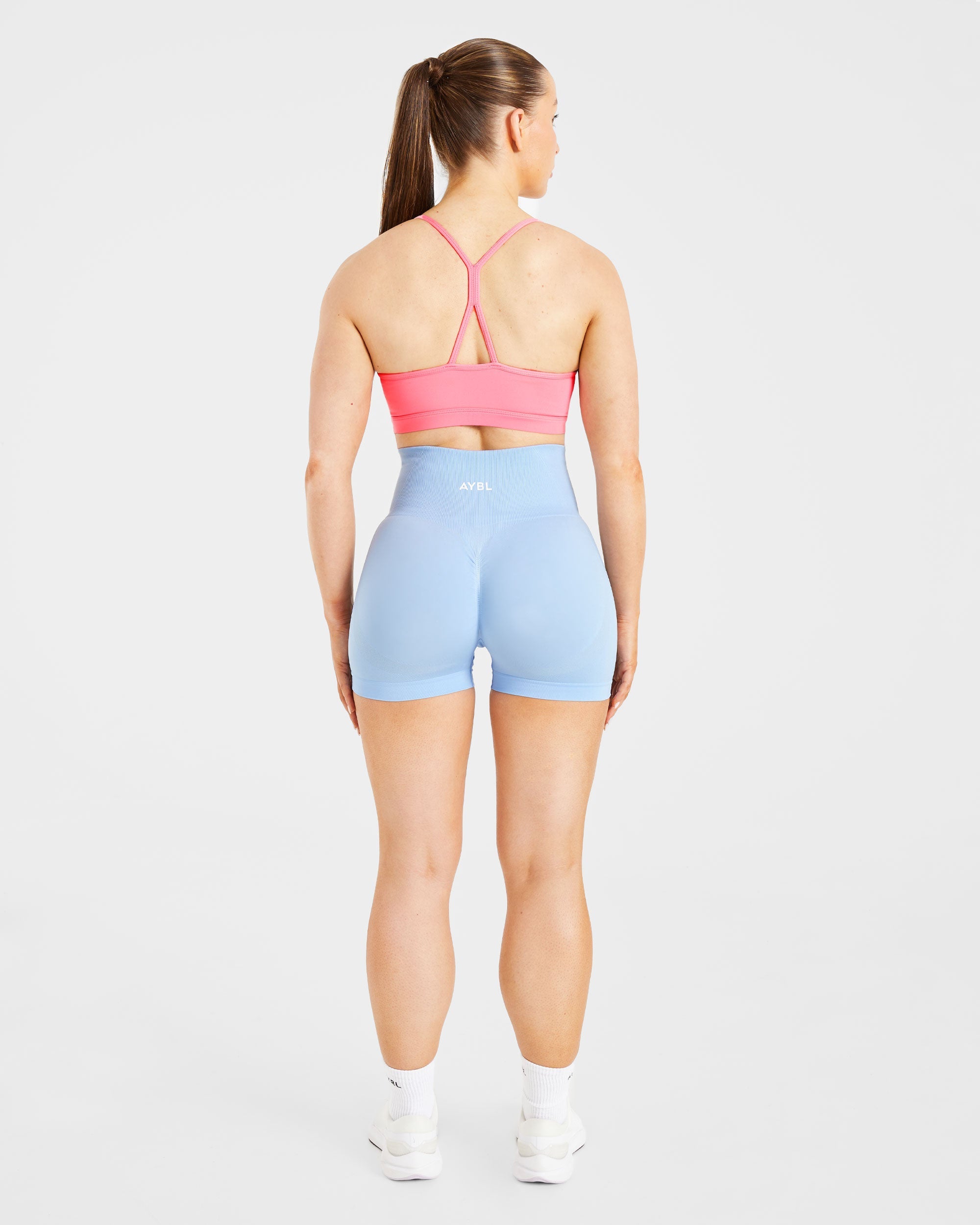 Essential Ruched Sports Bra - Coral Roze