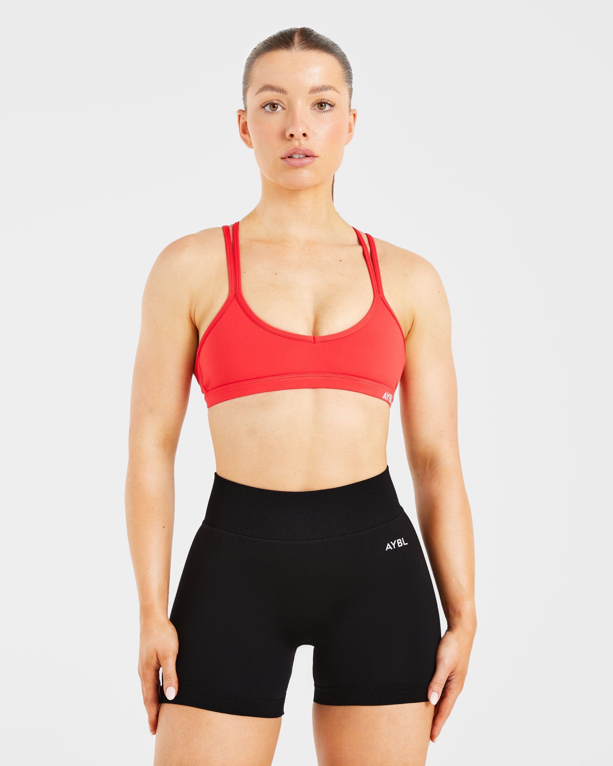 Essential Strappy Sports Bra - True Rood