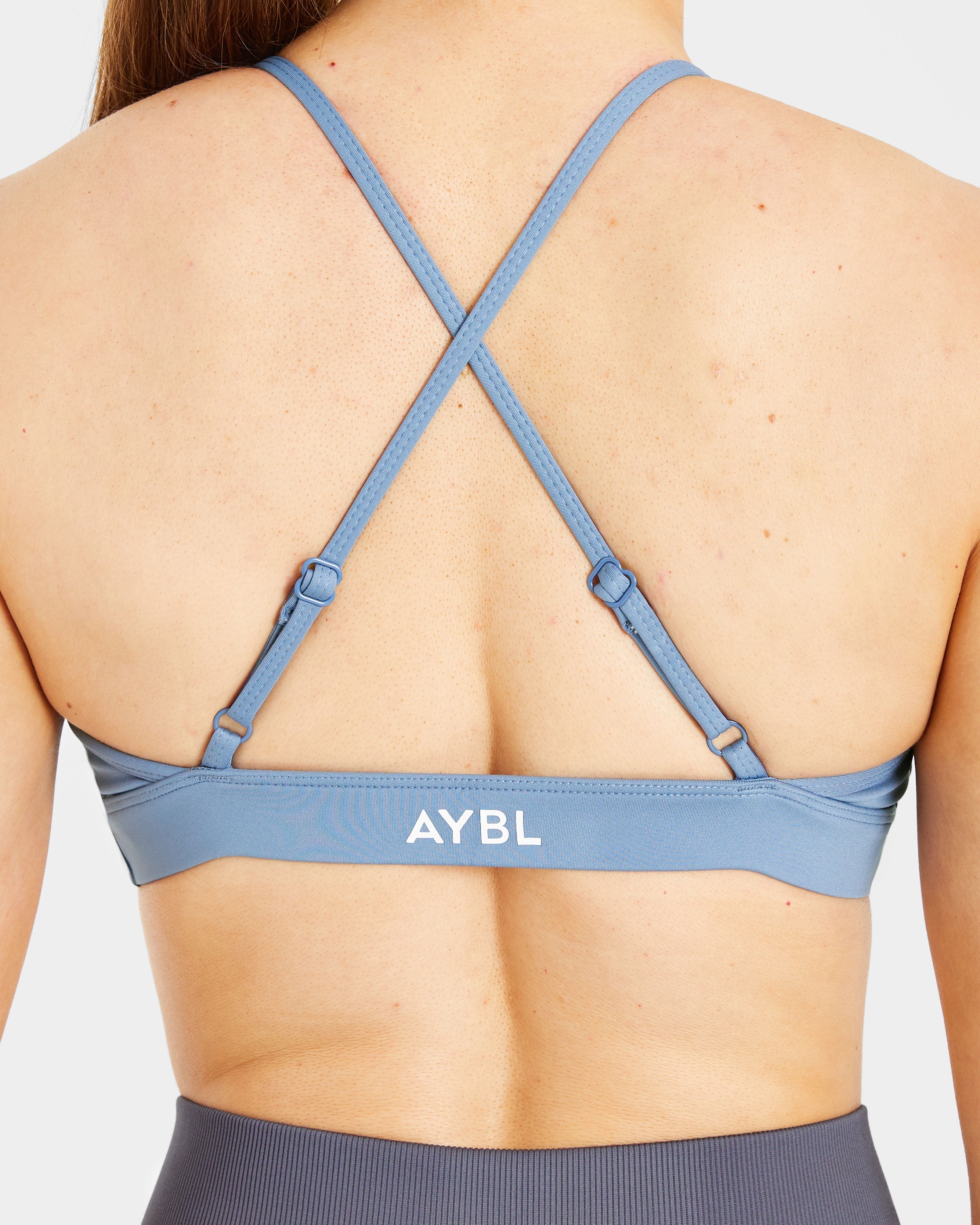 Essential Twist Crossback Sports Bra - Slate Blauw