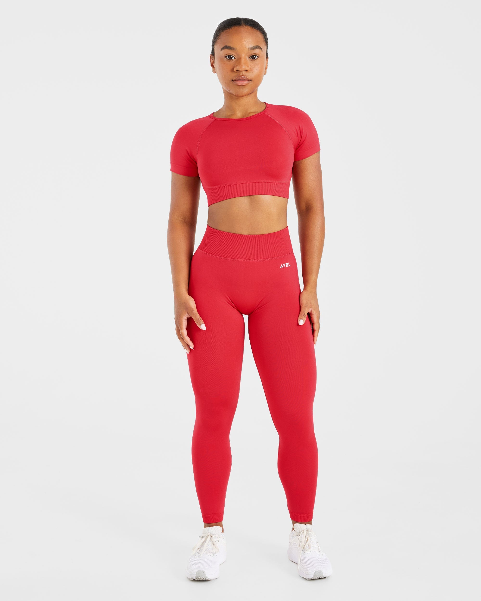 Adapt Seamless Crop Top - Salsa Rood
