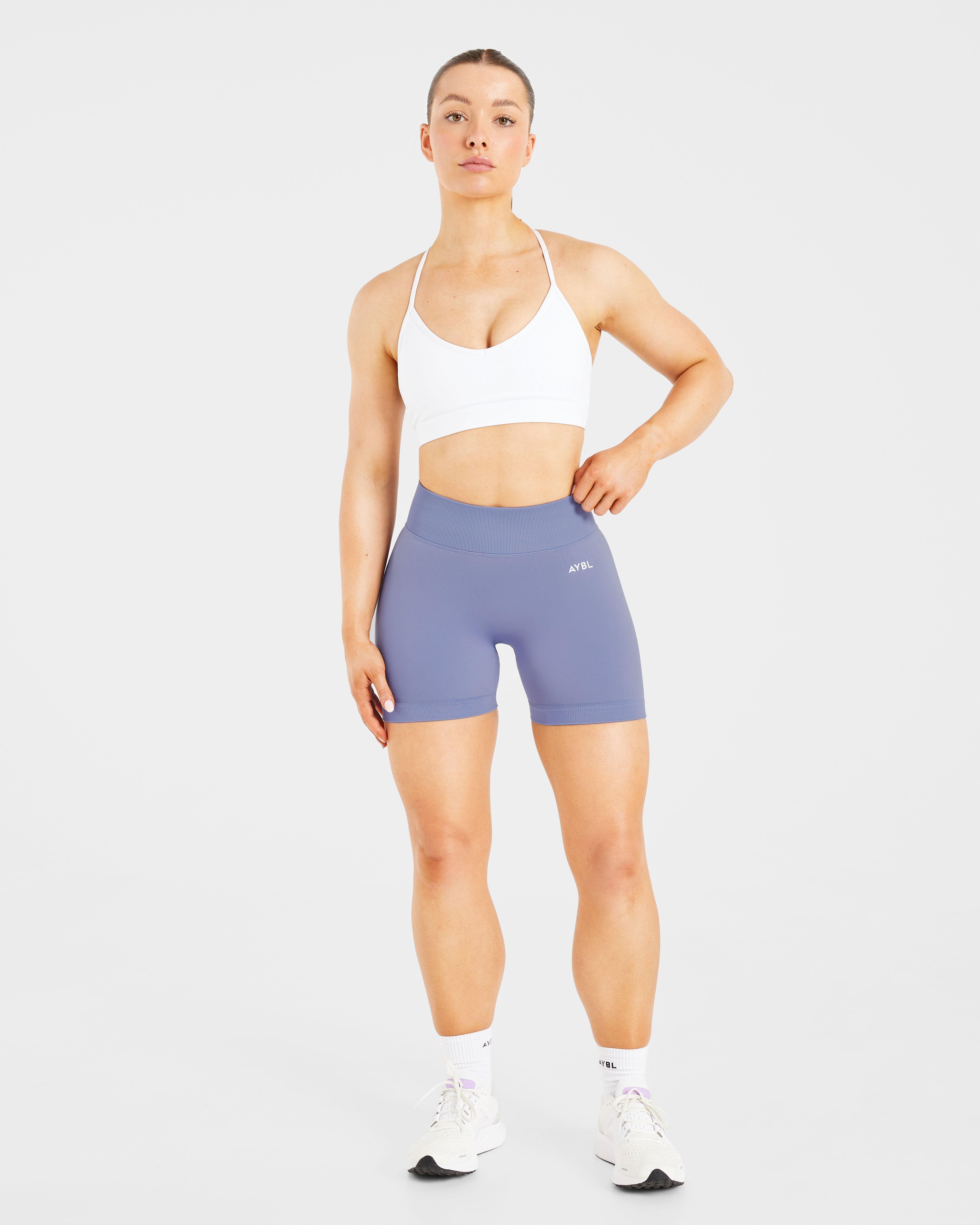 Essential V Neck Strappy Sports Bra - Wit