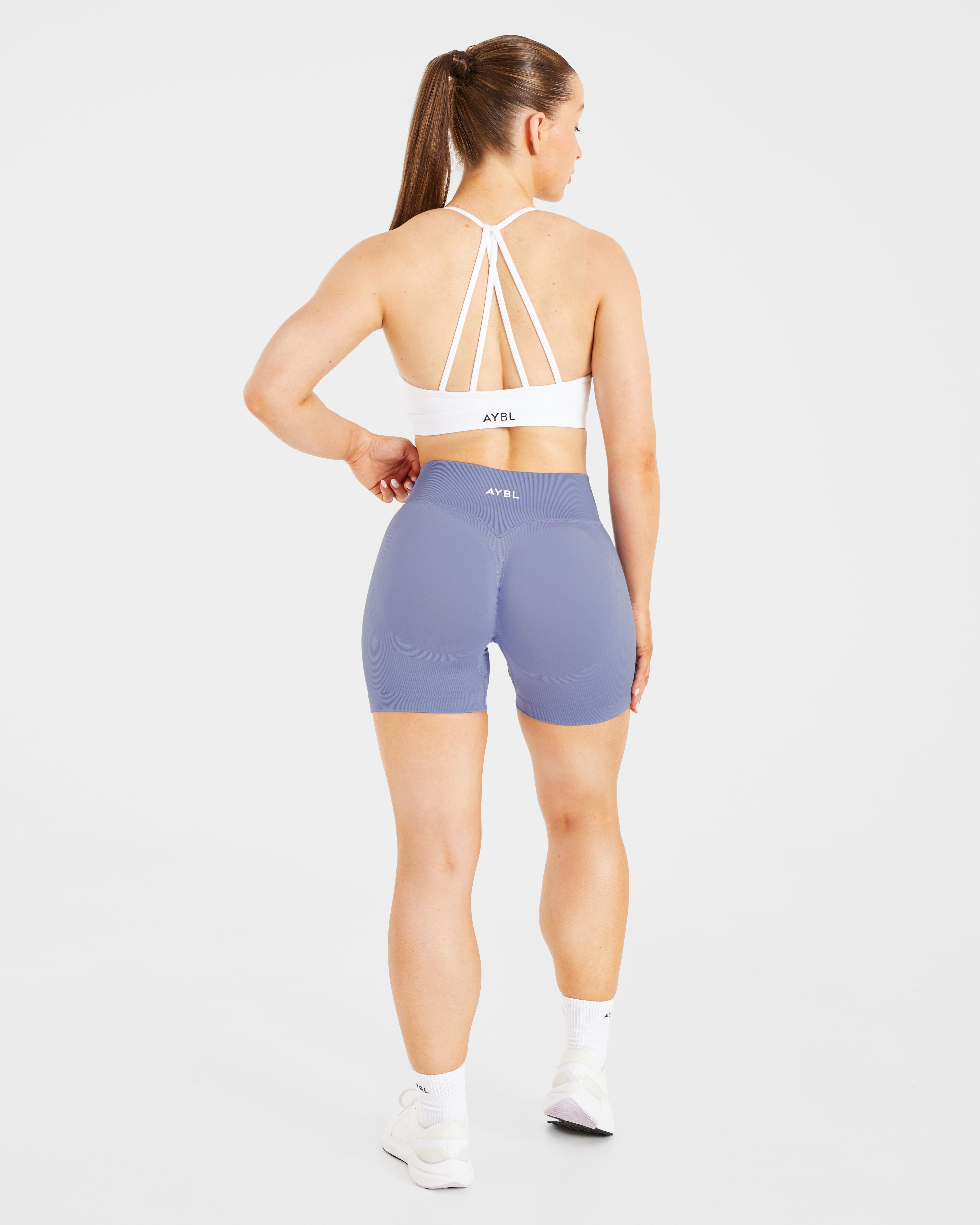 Essential V Neck Strappy Sports Bra - Wit