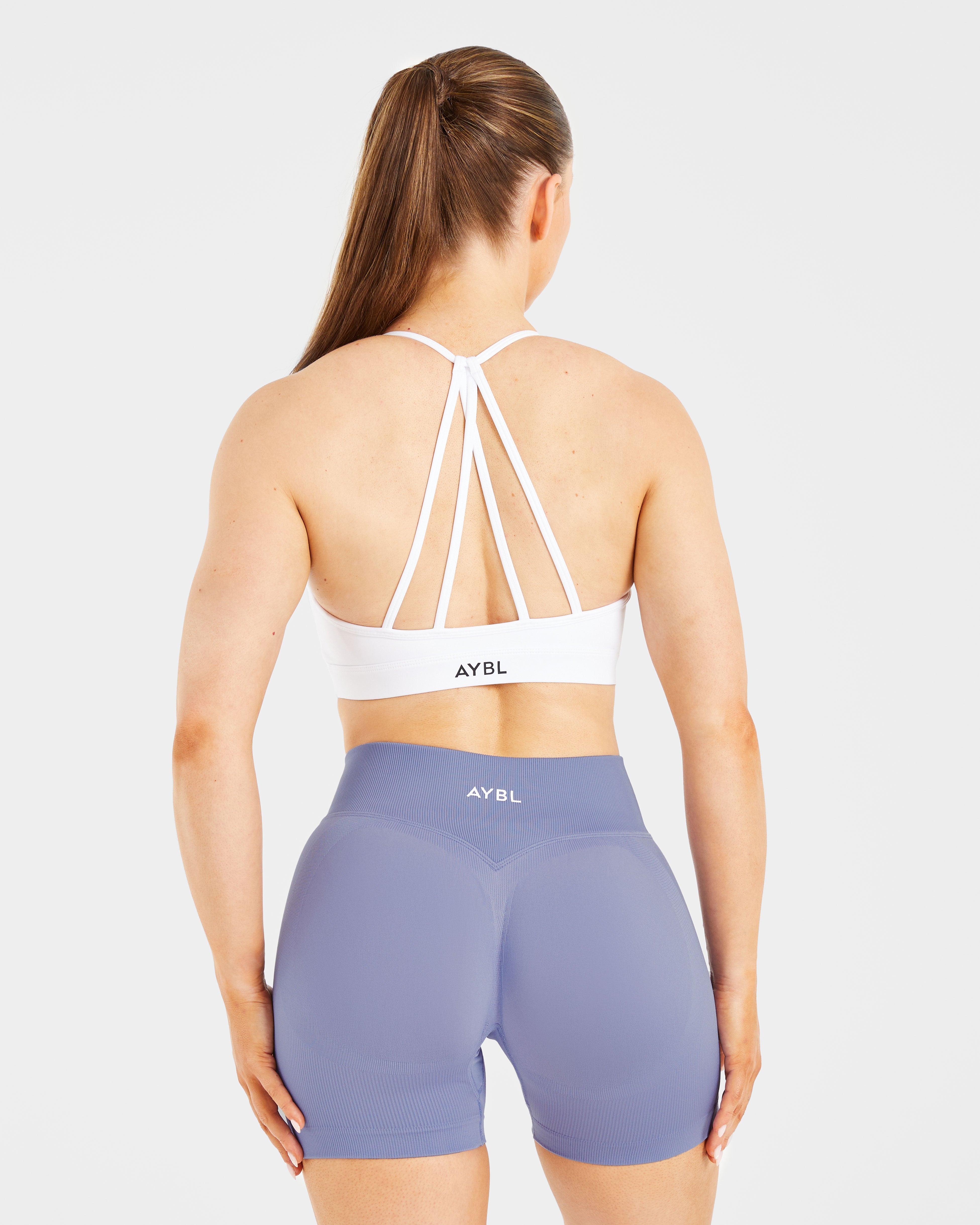 Essential V Neck Strappy Sports Bra - Wit