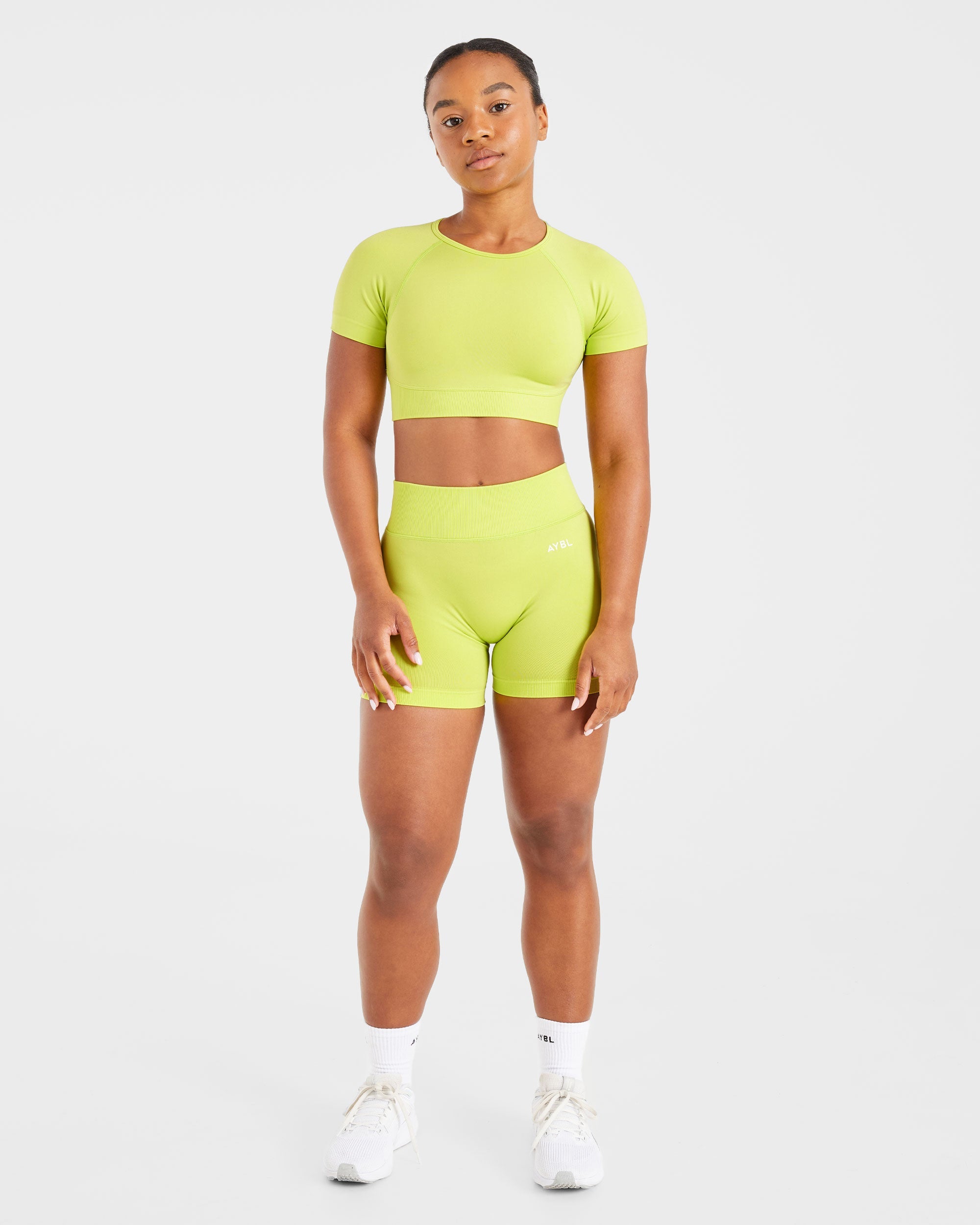 Adapt Seamless Crop Top - Lime Groen