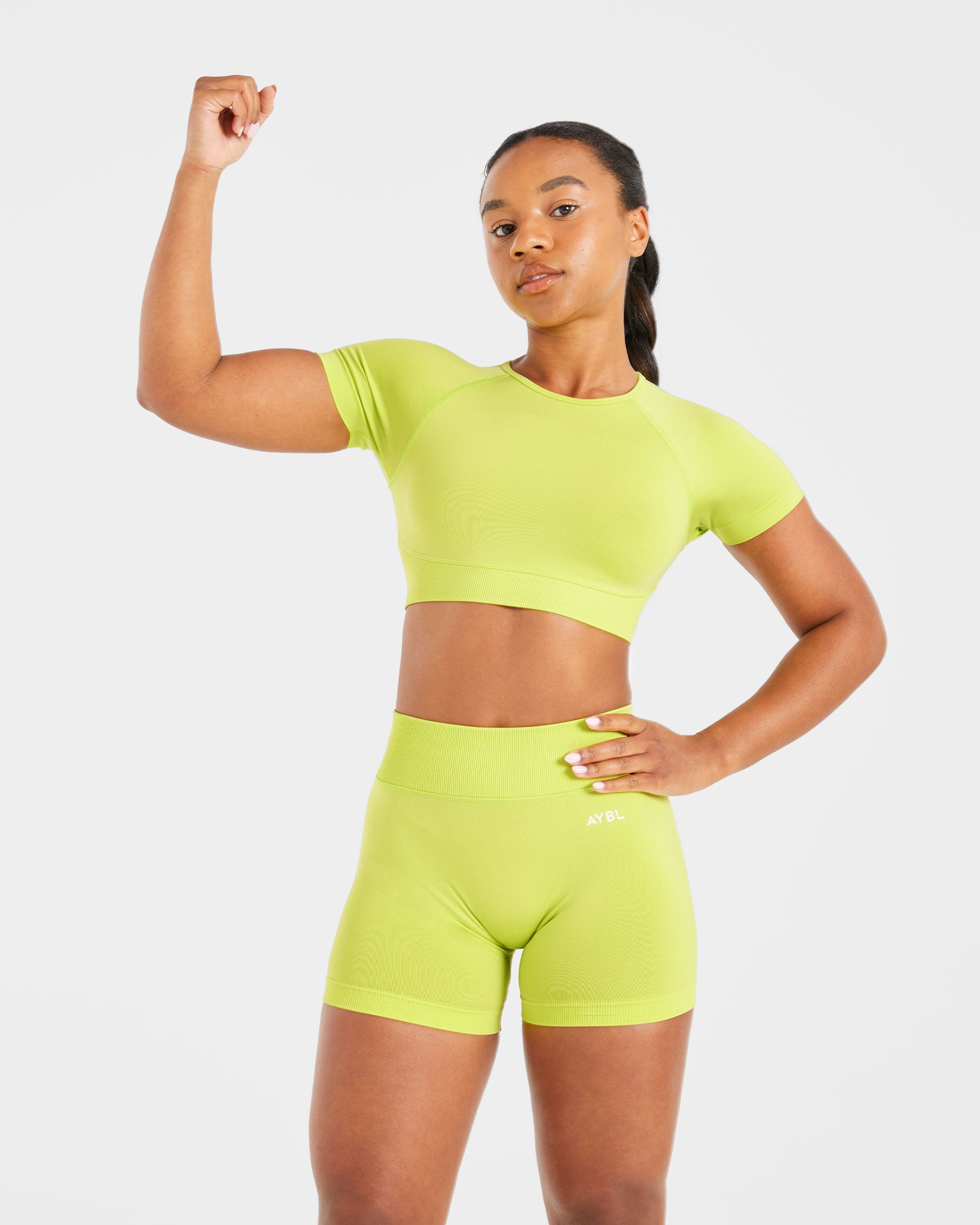 Adapt Seamless Crop Top - Lime Groen