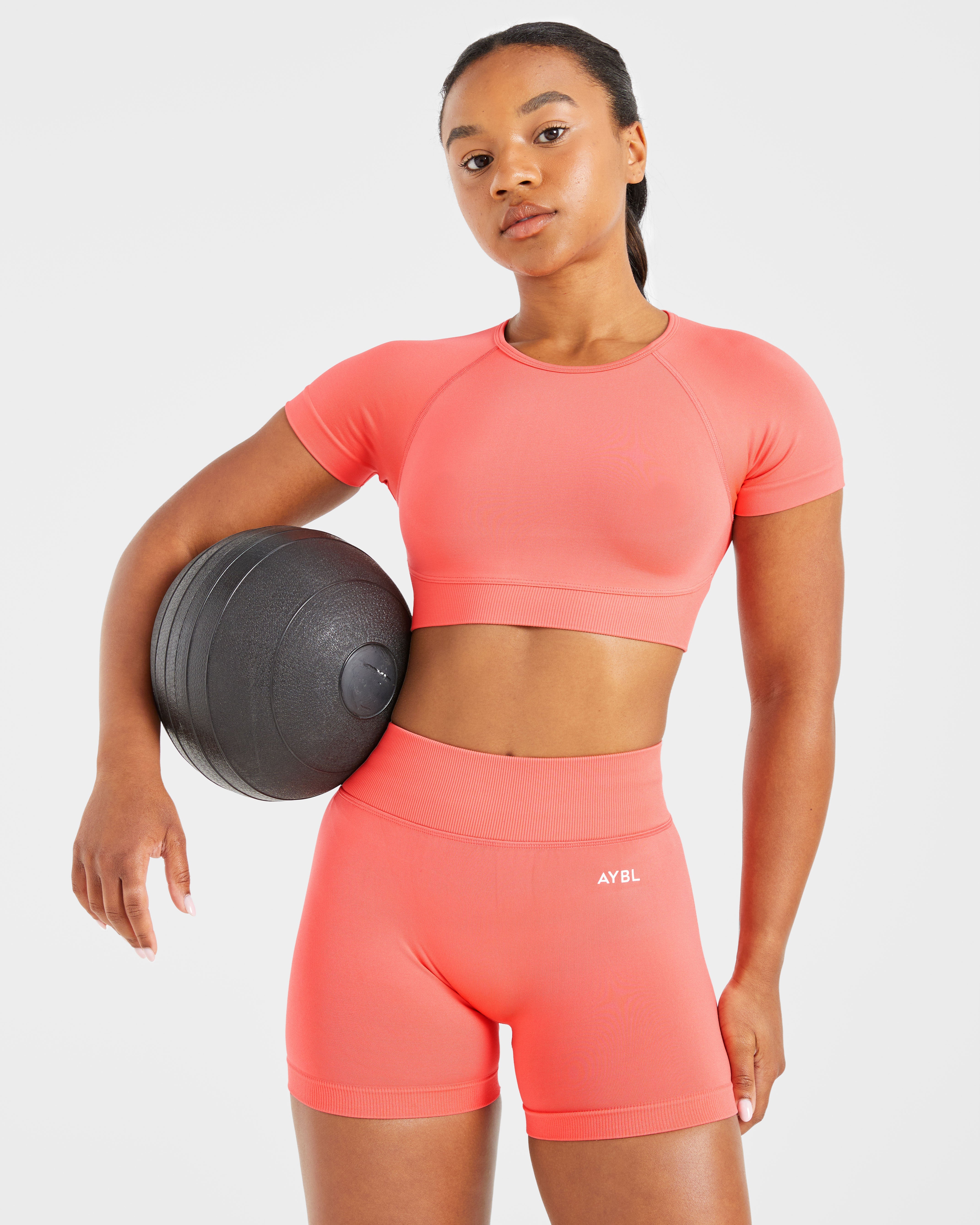 Adapt Seamless Crop Top - Summer Perzik
