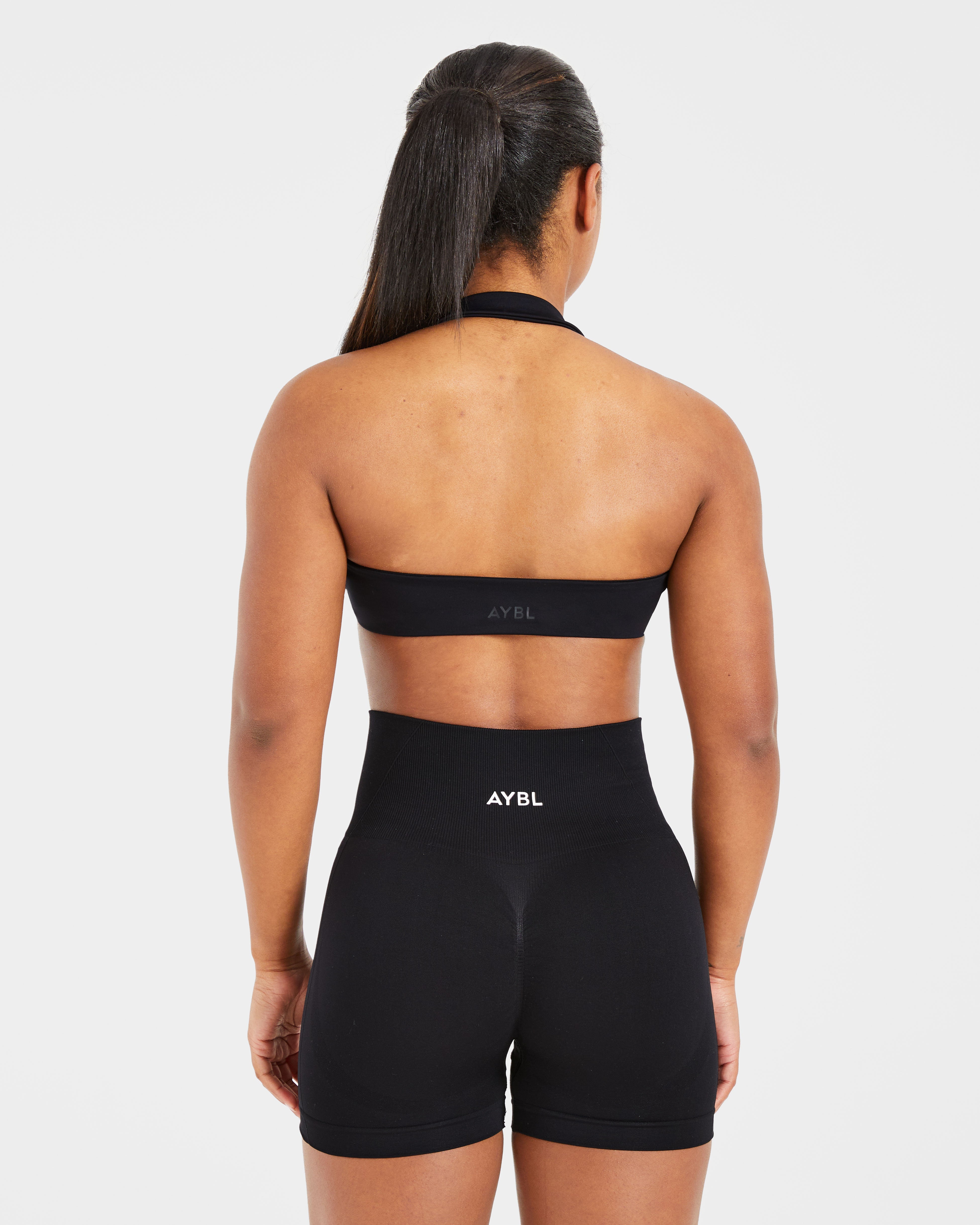 Essential Halterneck Sports Bra - Zwart