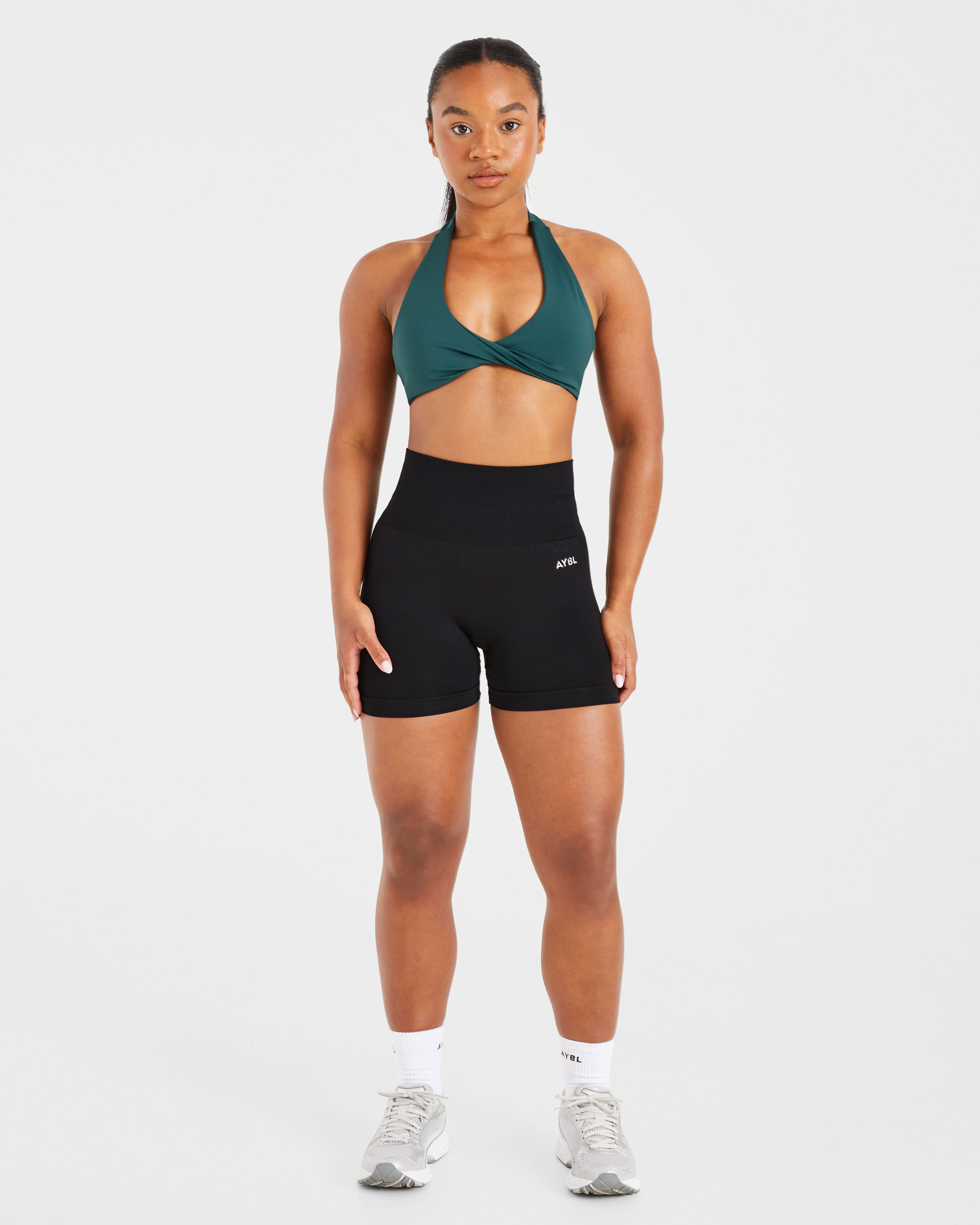 Essential Halterneck Sports Bra - Deep Groen