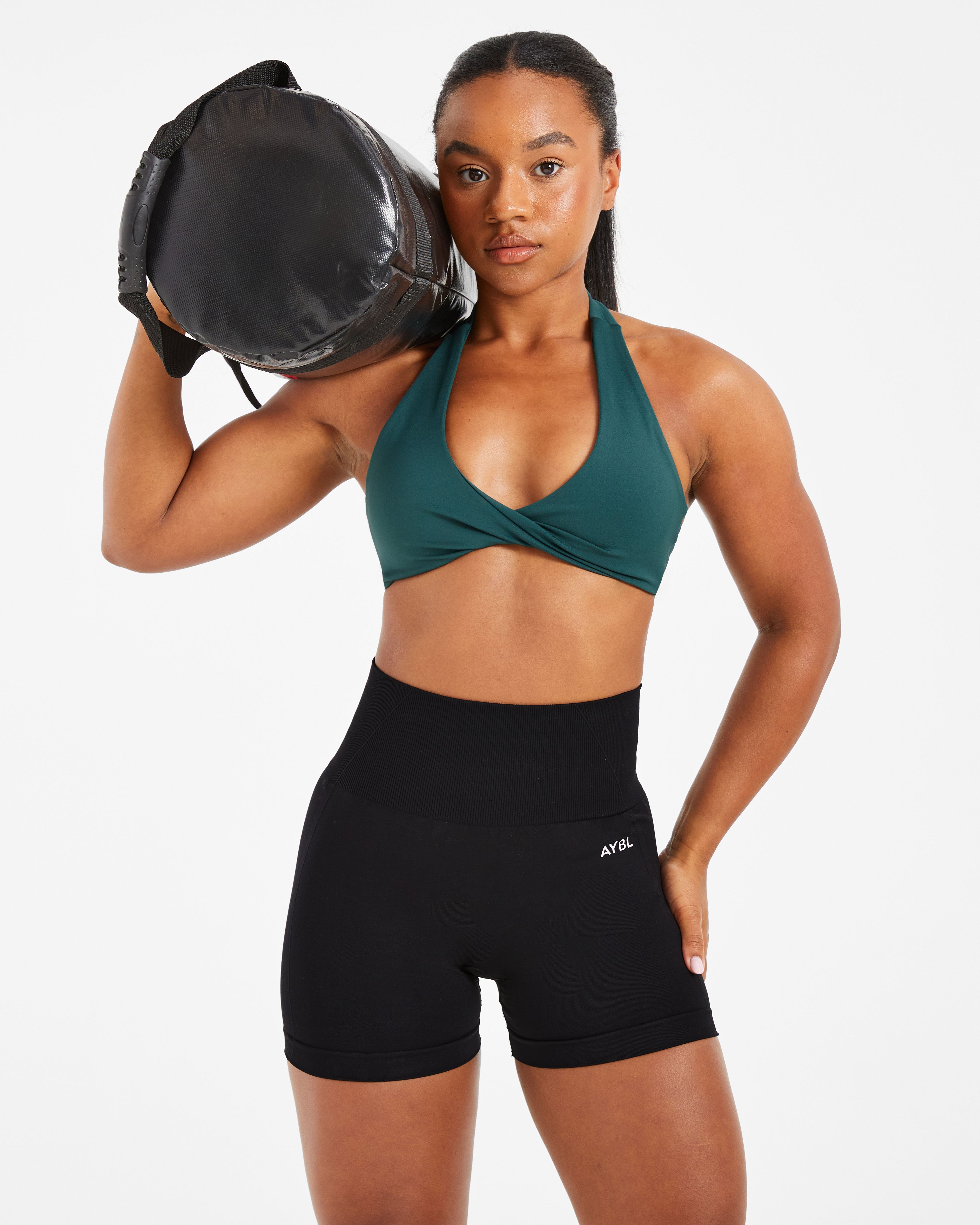 Essential Halterneck Sports Bra - Deep Groen