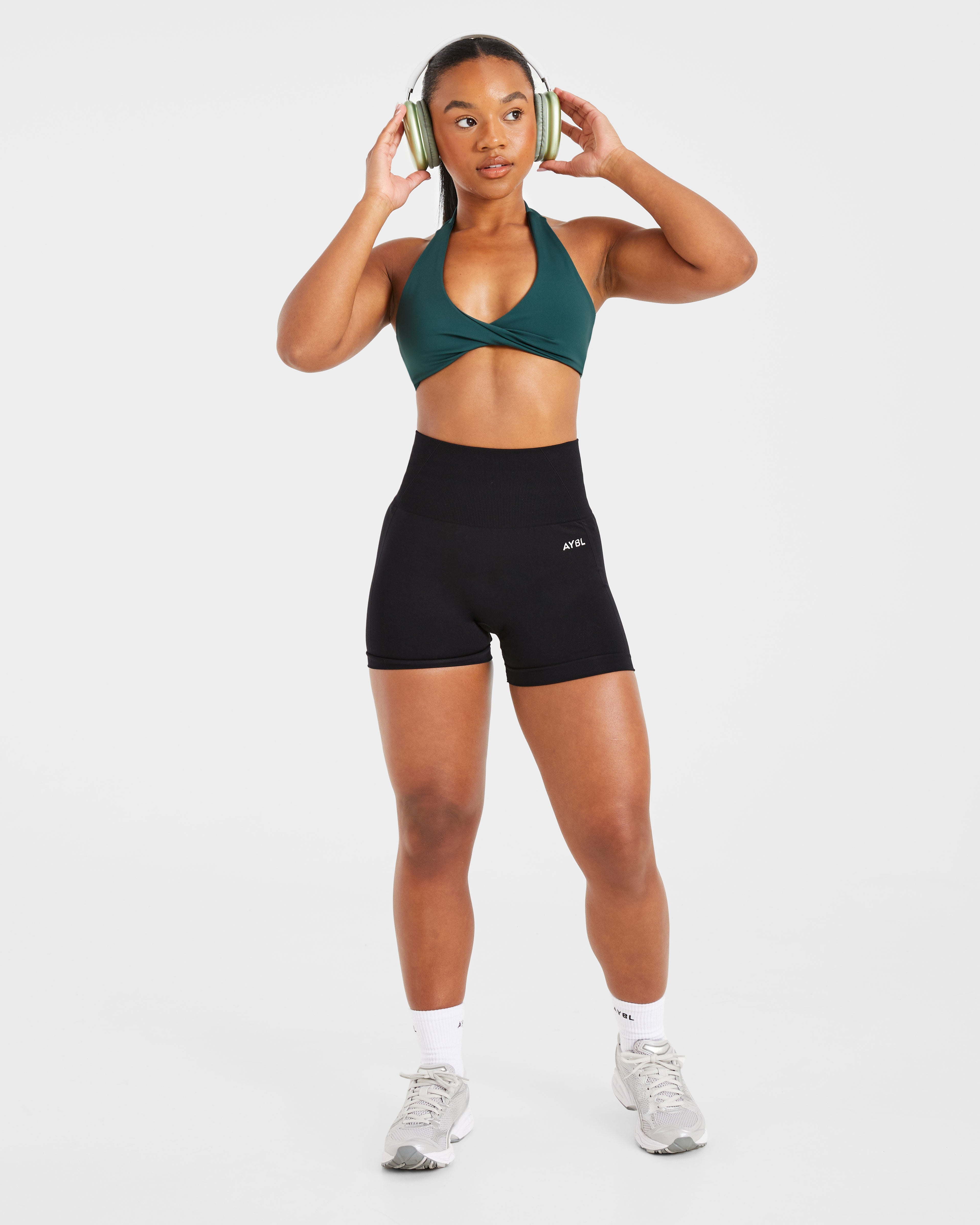 Essential Halterneck Sports Bra - Deep Groen
