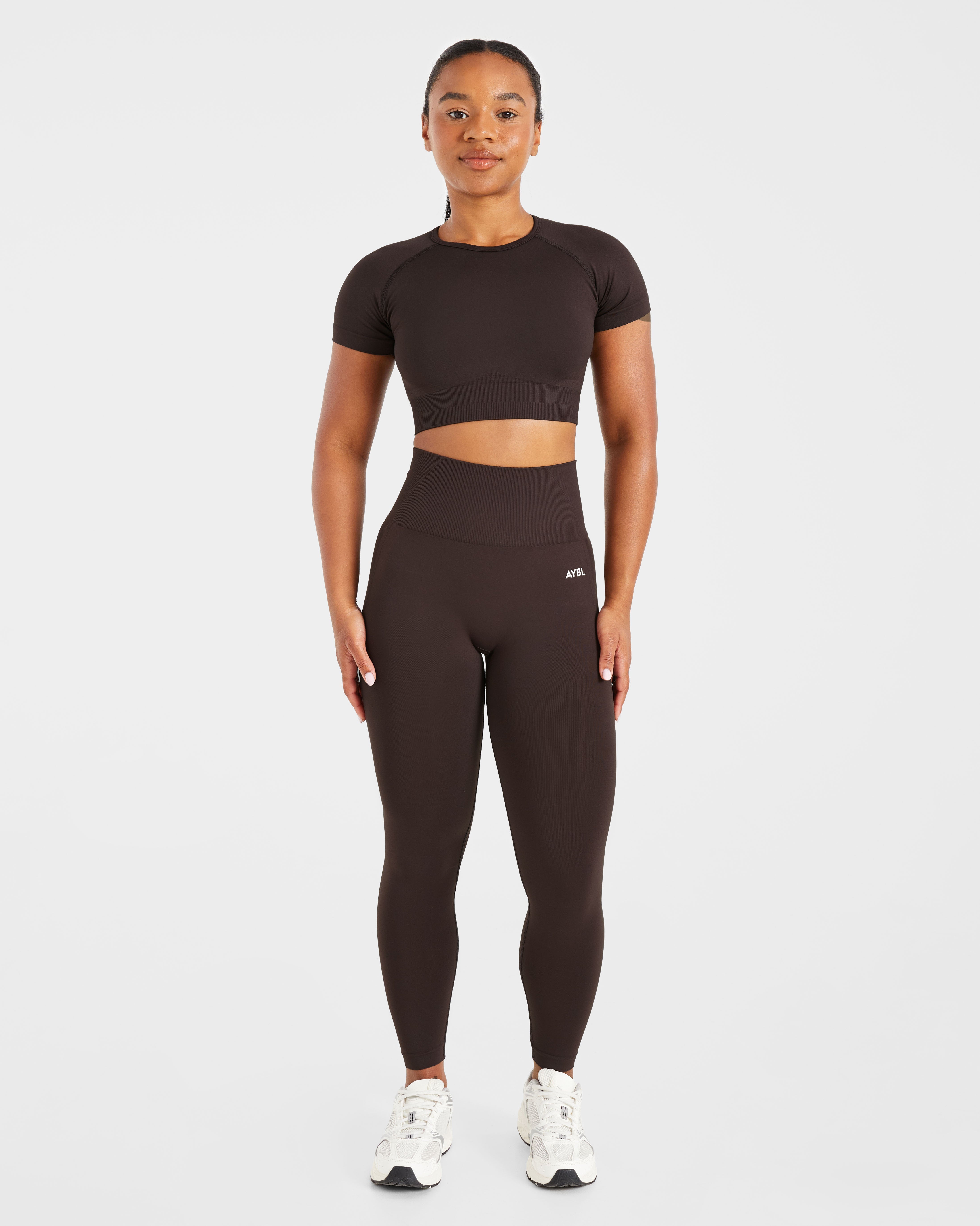 Empower Seamless Crop Top - Cocoa Bruin