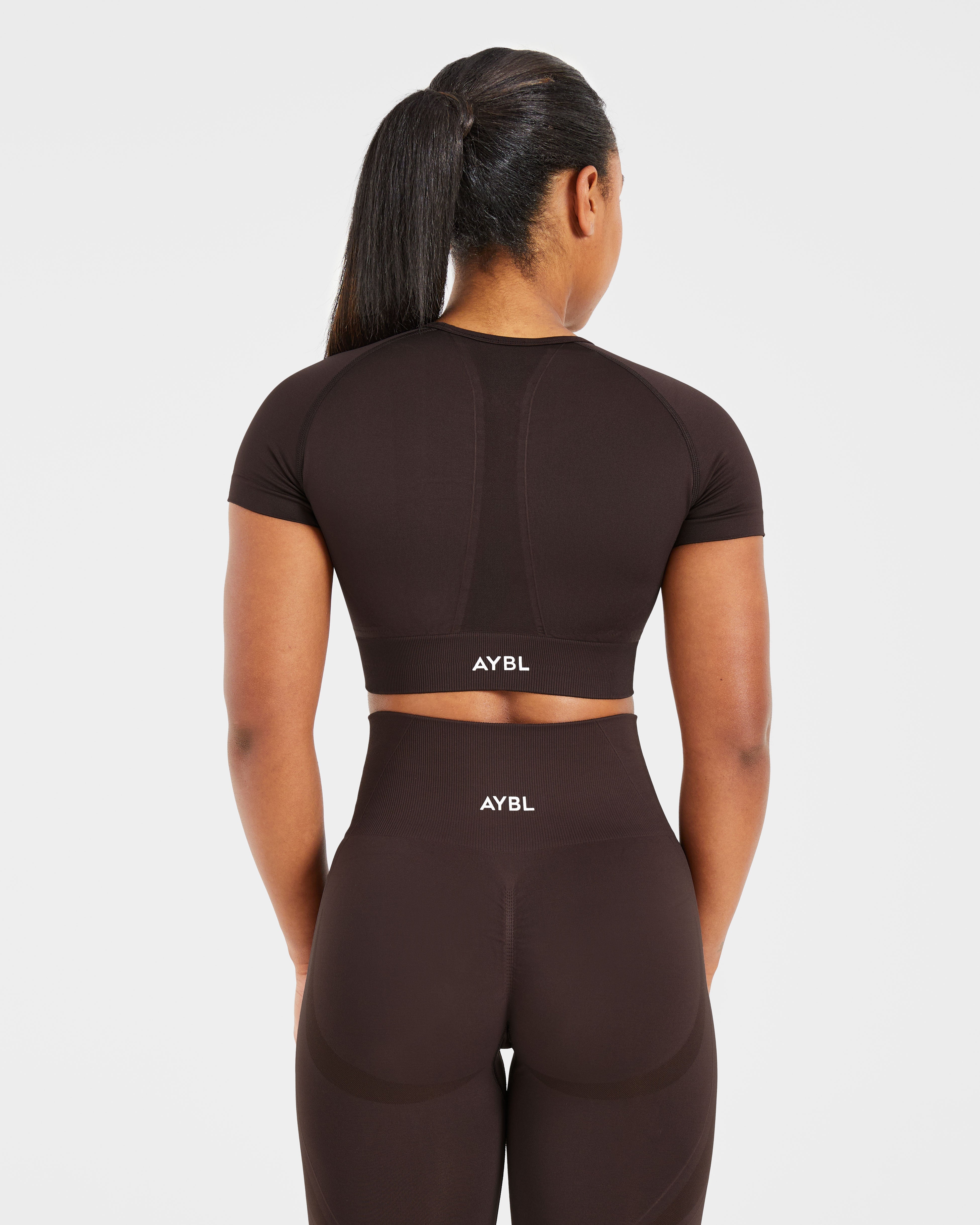Empower Seamless Crop Top - Cocoa Bruin