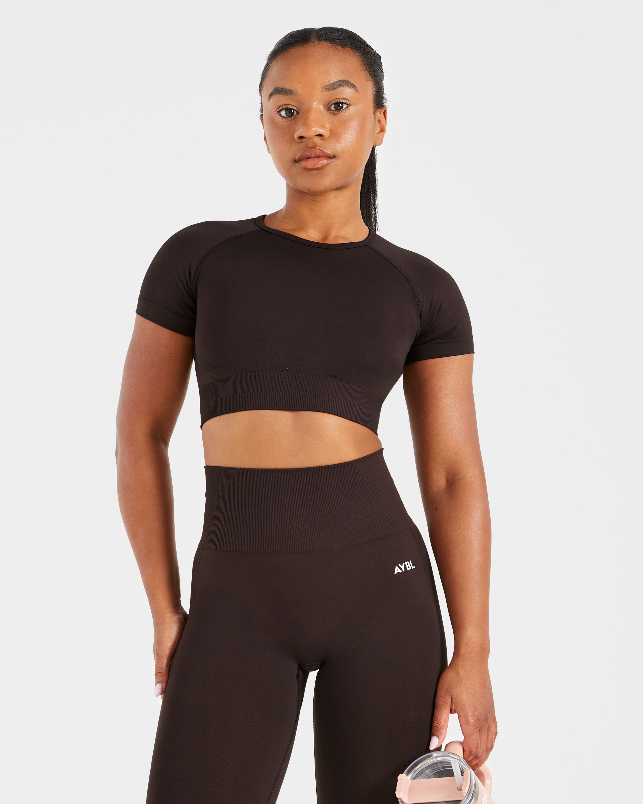 Empower Seamless Crop Top - Cocoa Bruin