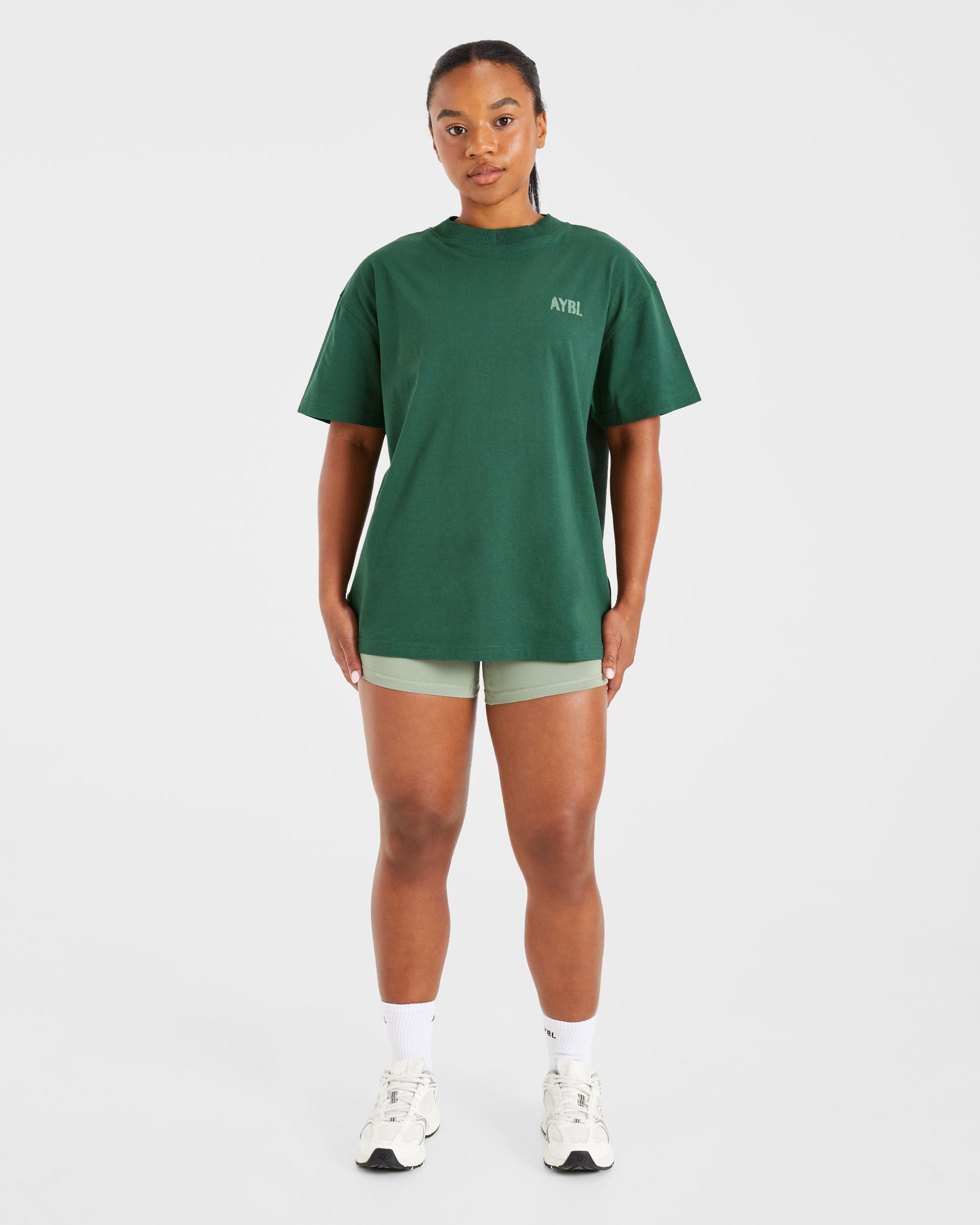 Athletics Strength Club Oversized T Shirt - Forest Groen