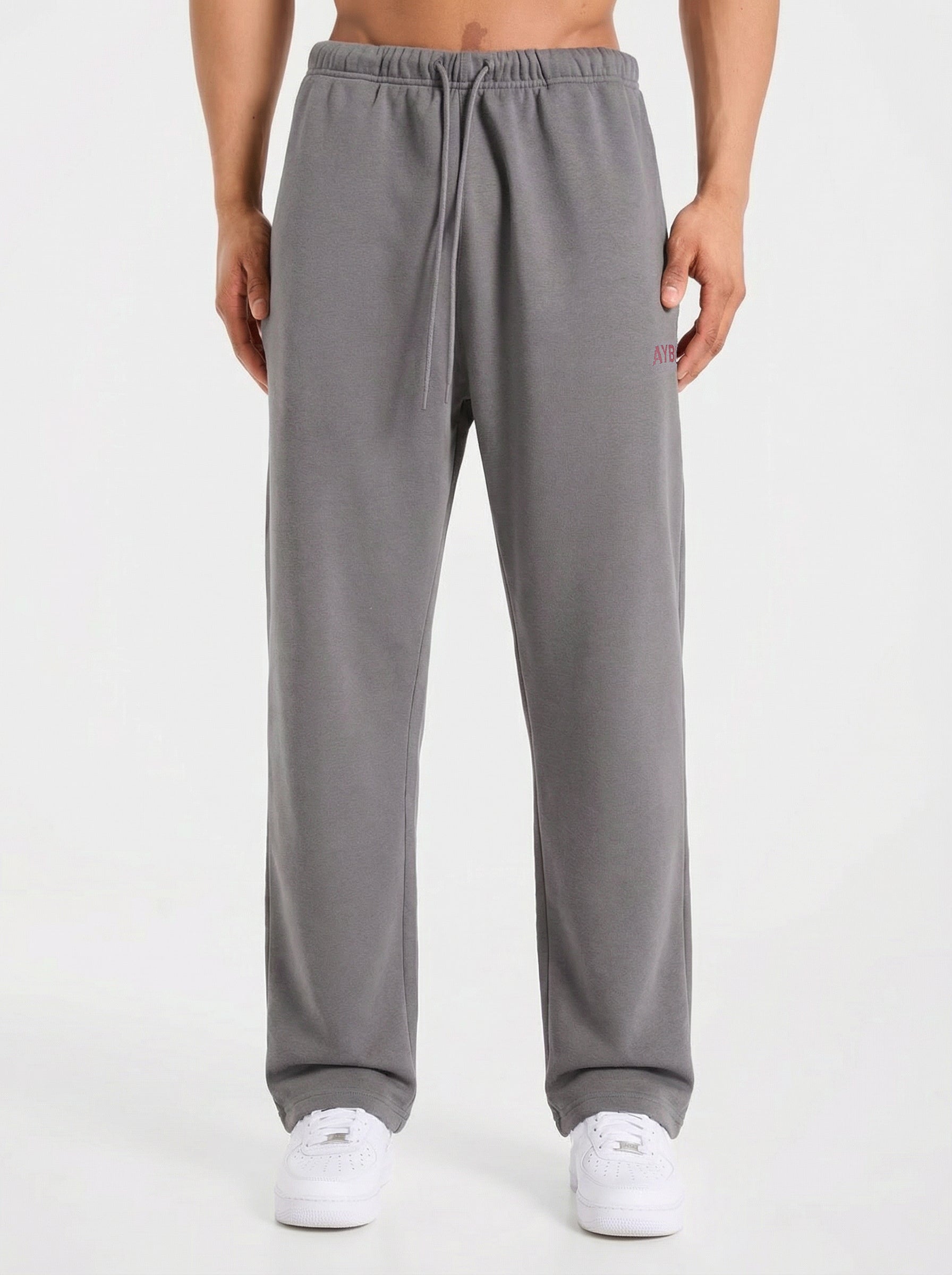 Strength Division Oversized Straight Leg Joggers - Charcoal/Rood