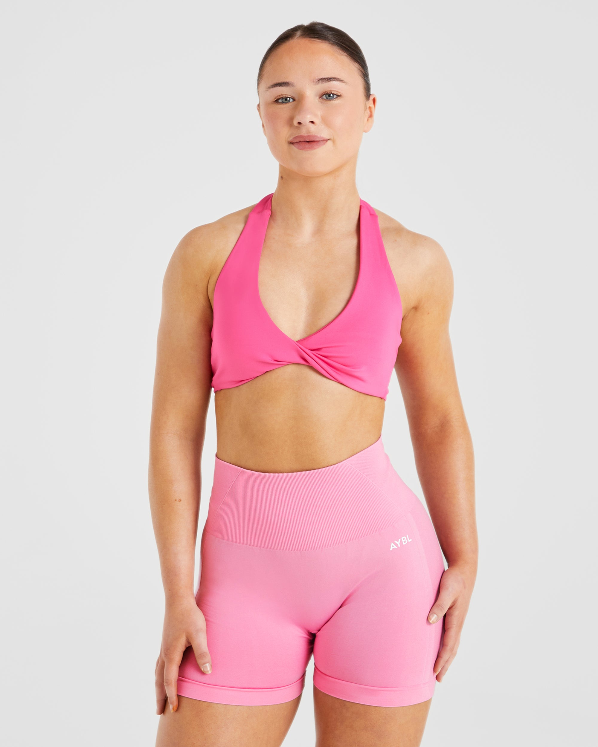 Essential Halterneck Sports Bra - Warm Roze