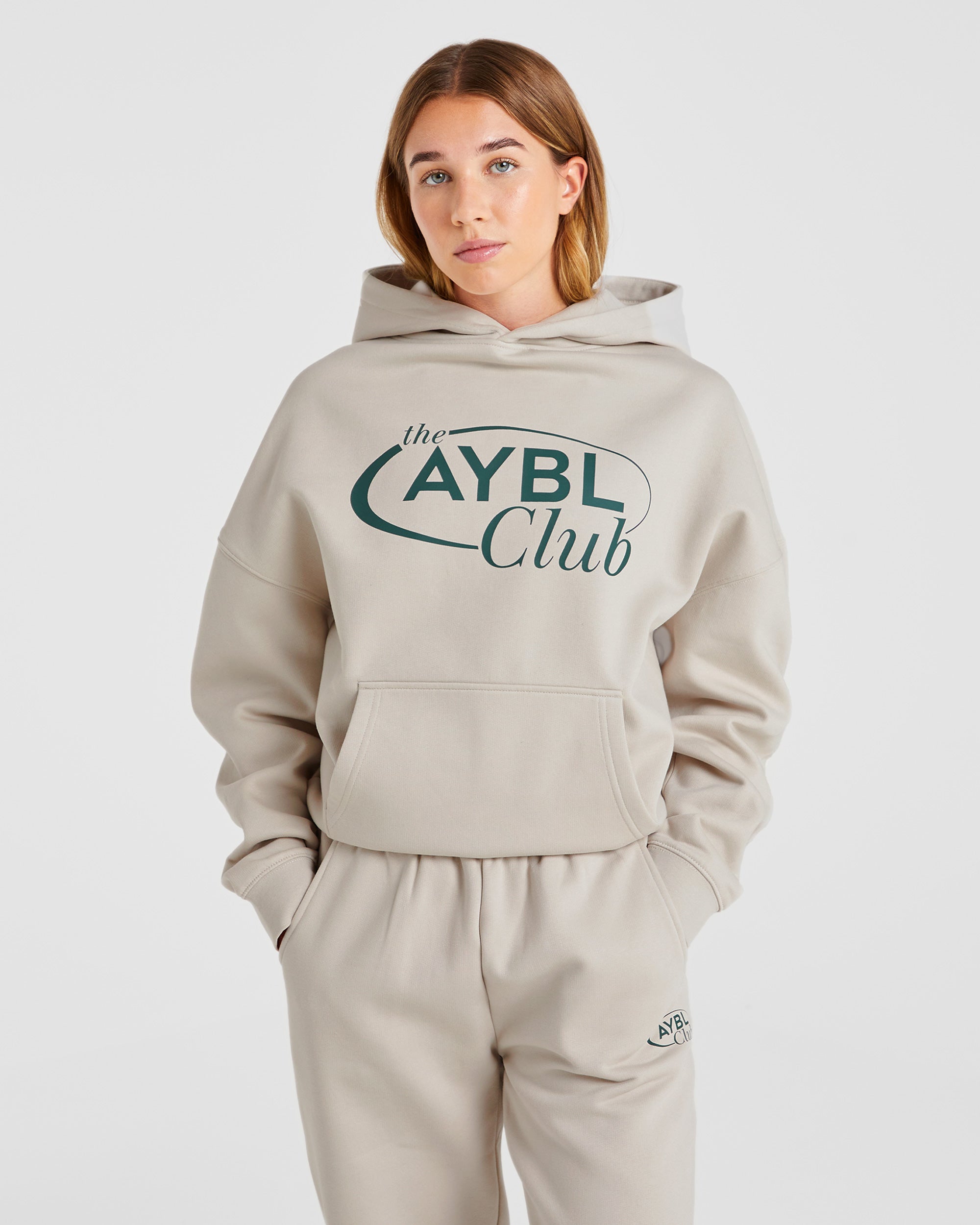AYBL Club Oversized Hoodie - Sand/Groen