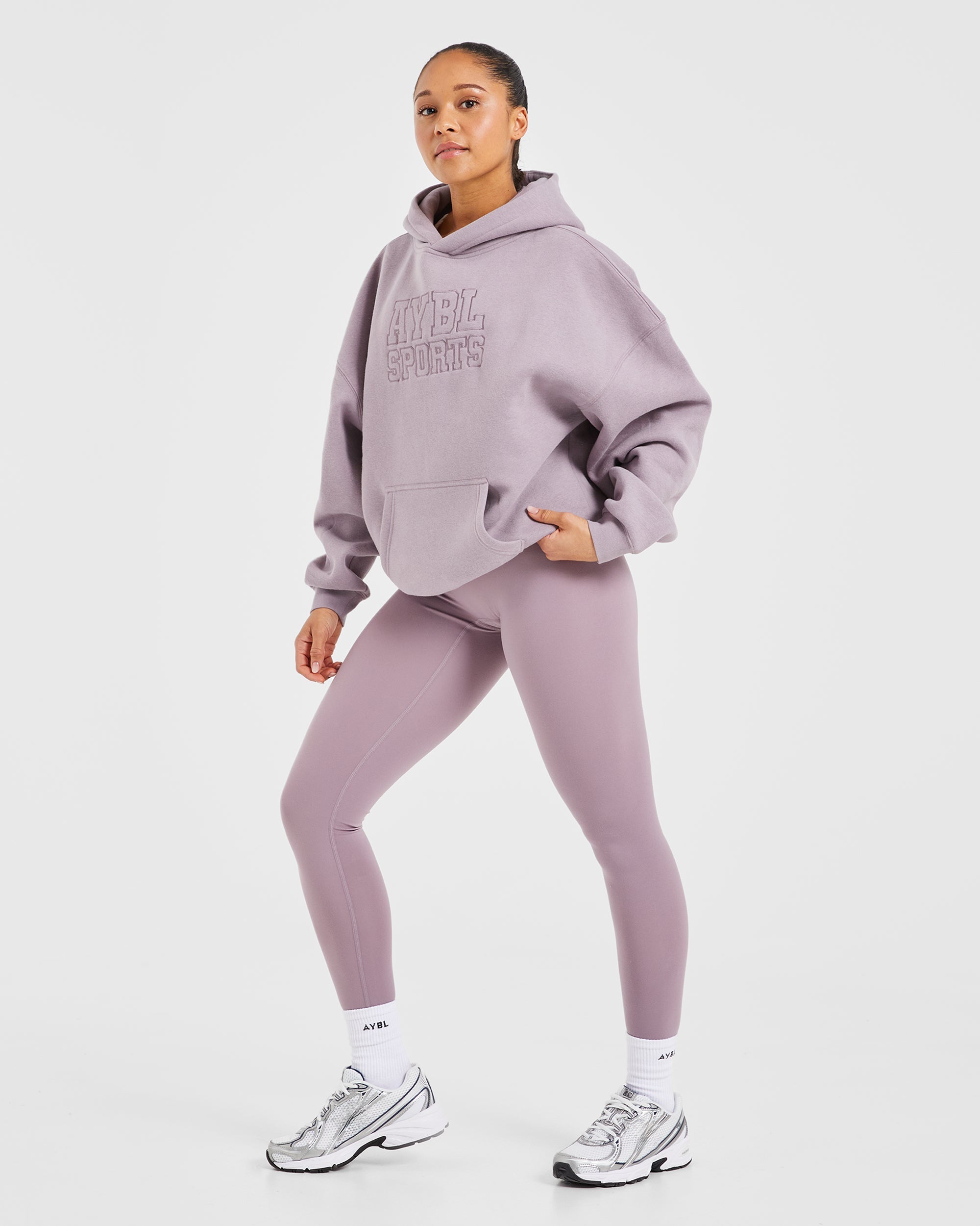 Sport Outline Oversized Hoodie - Mauve Paars
