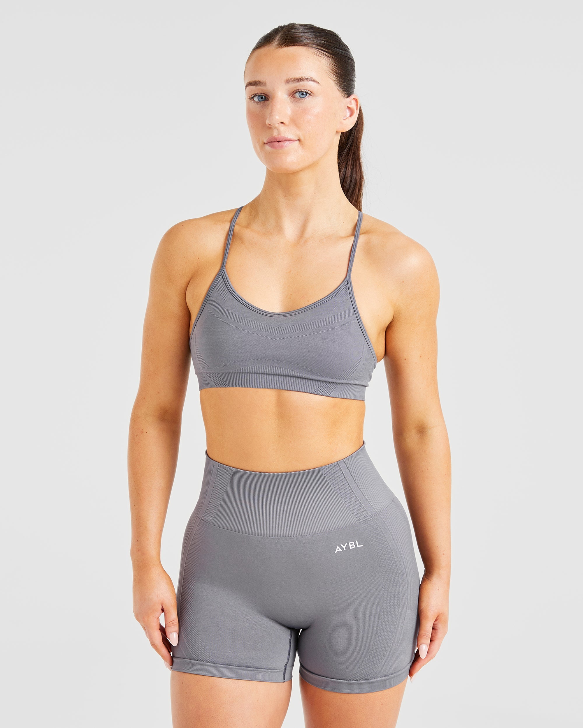 Balance V3 Seamless Strappy Sports Bra - Charcoal Grijs