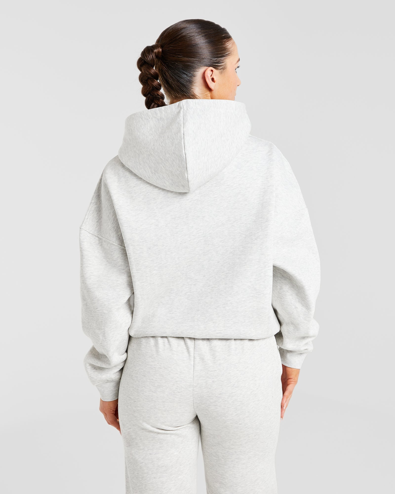 Varsity Graphic Oversized Hoodie - Grijs Marl