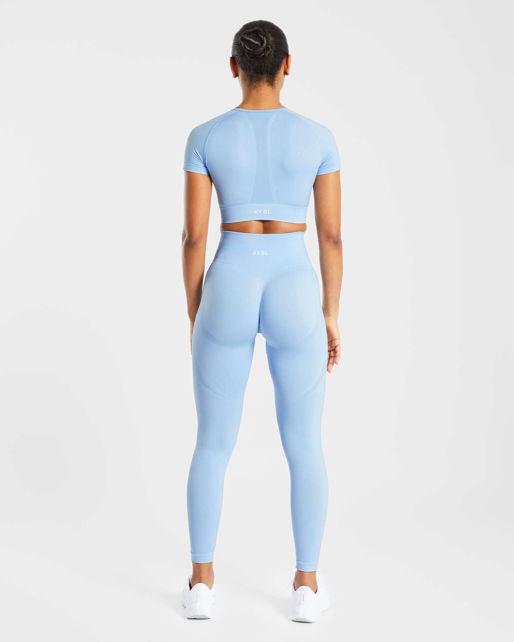 Empower Seamless Crop Top - Sky Blauw