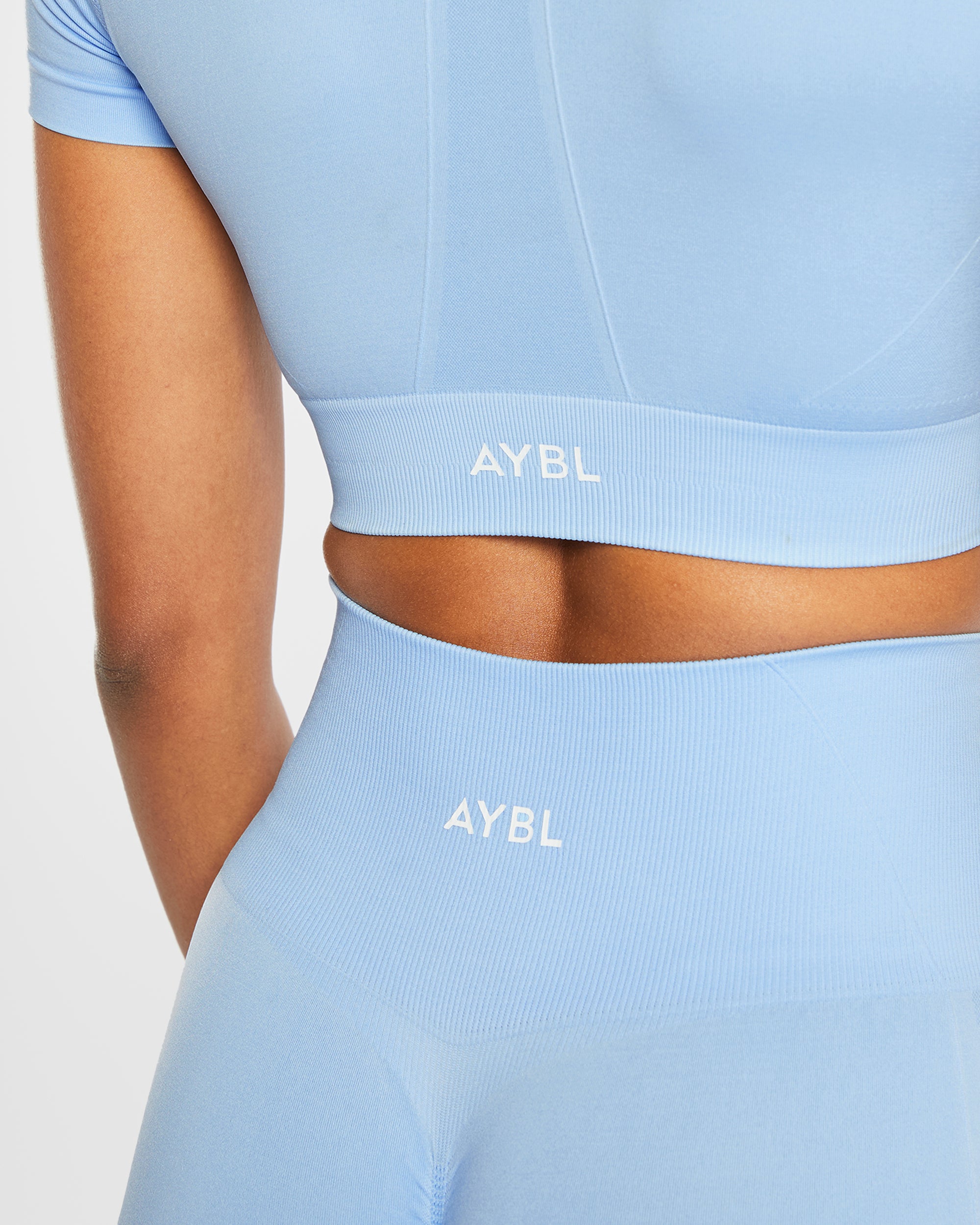 Empower Seamless Crop Top - Sky Blauw