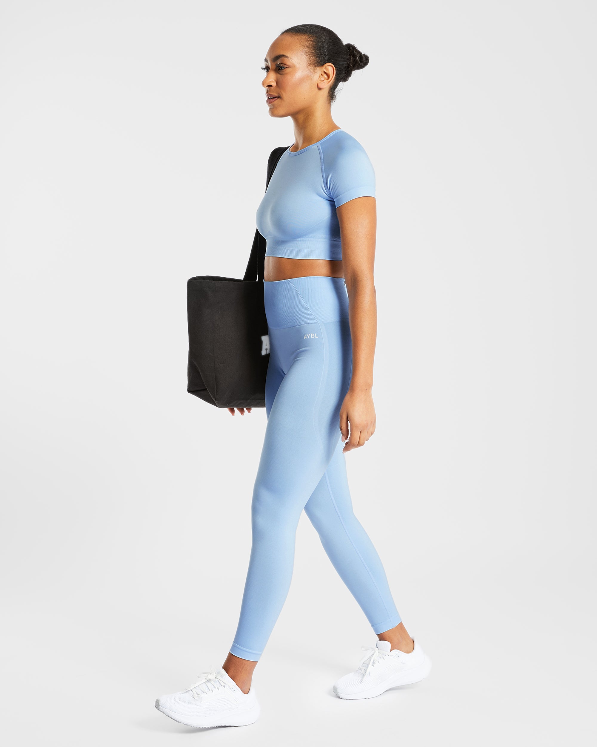 Empower Seamless Crop Top - Sky Blauw