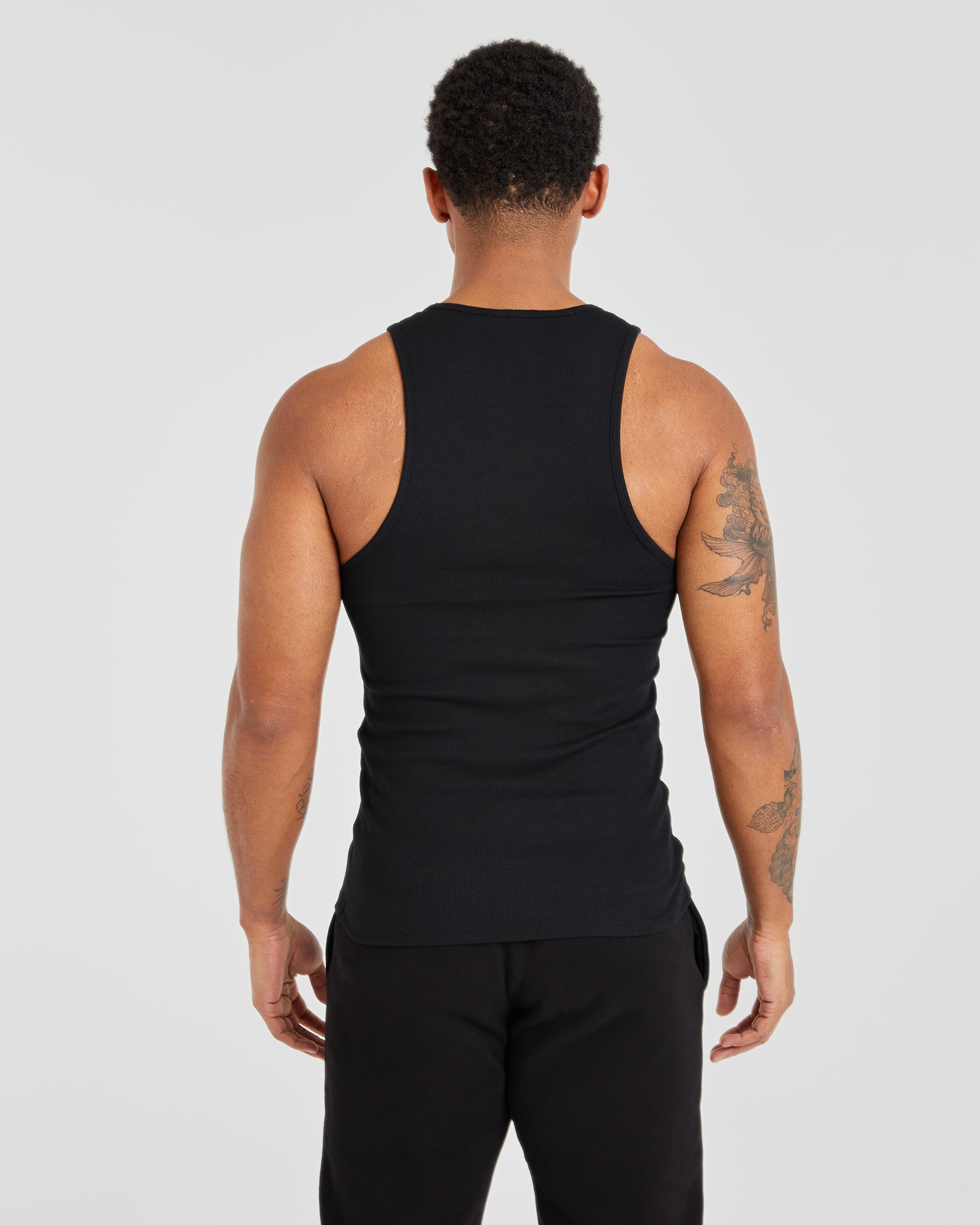 Muscle Ribbed Tank - Zwart