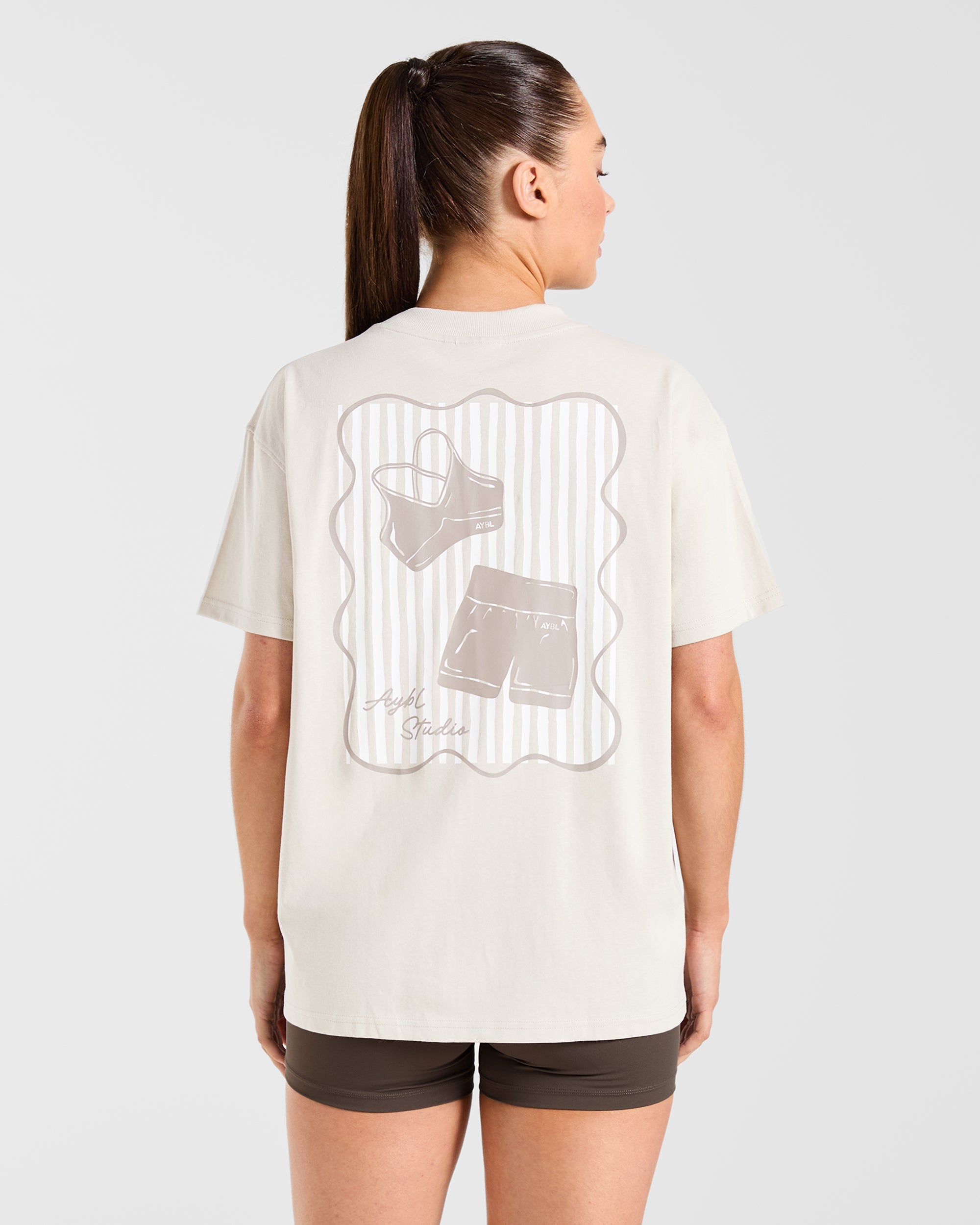 AYBL Studio Oversized T Shirt - Taupe Beige