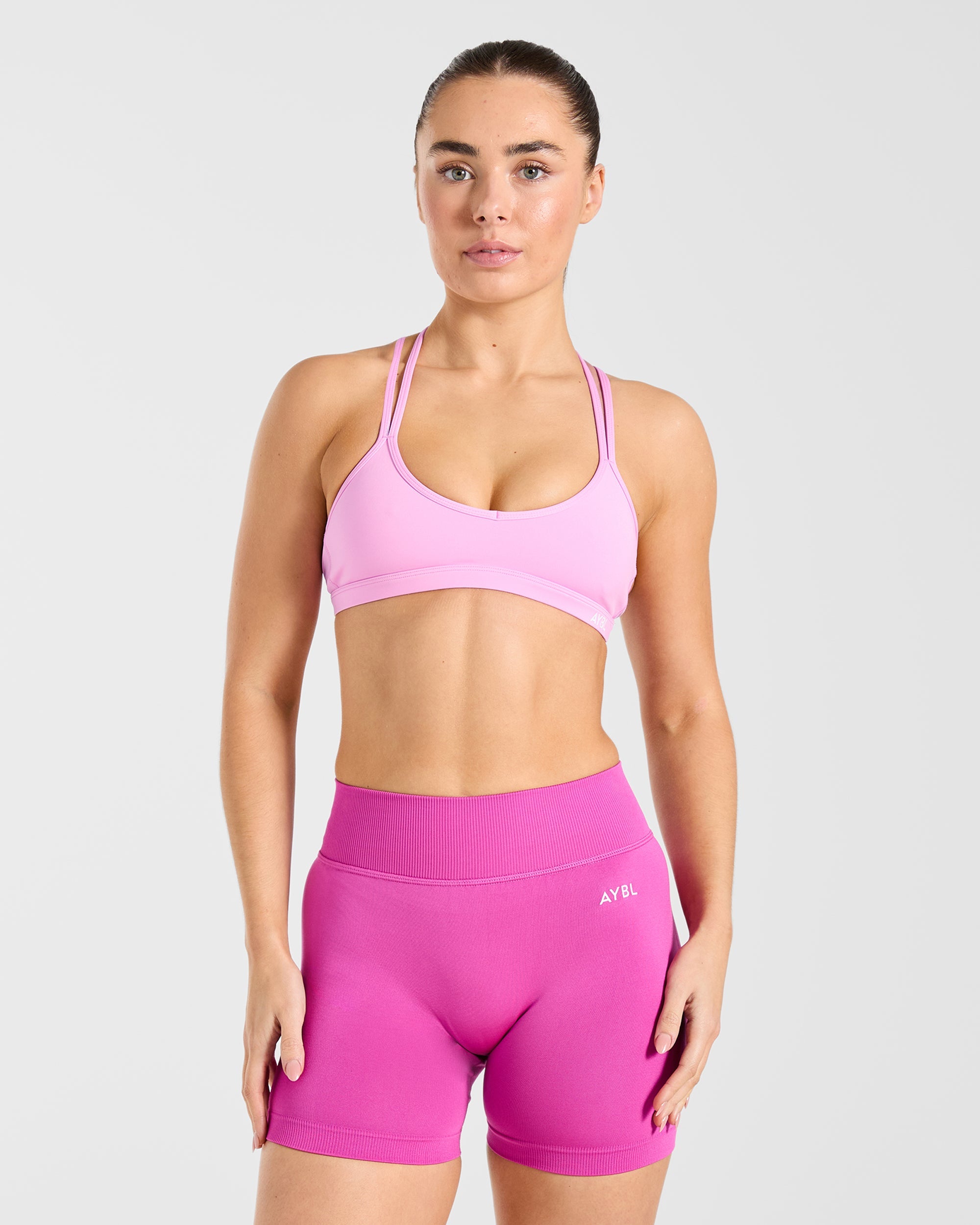 Essential Strappy Sports Bra - Sugar Roze