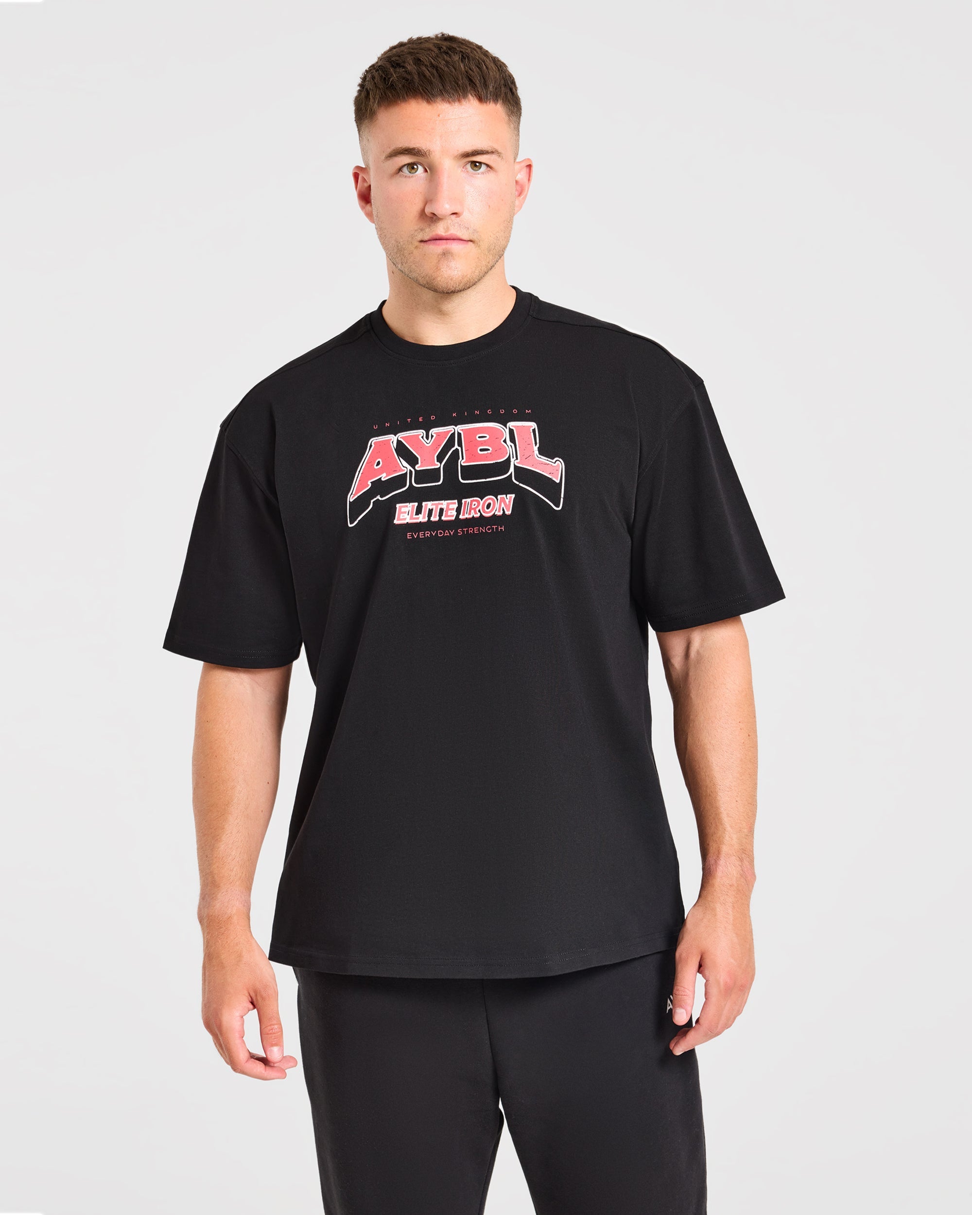 AYBL Elite Iron Oversized T Shirt - Zwart