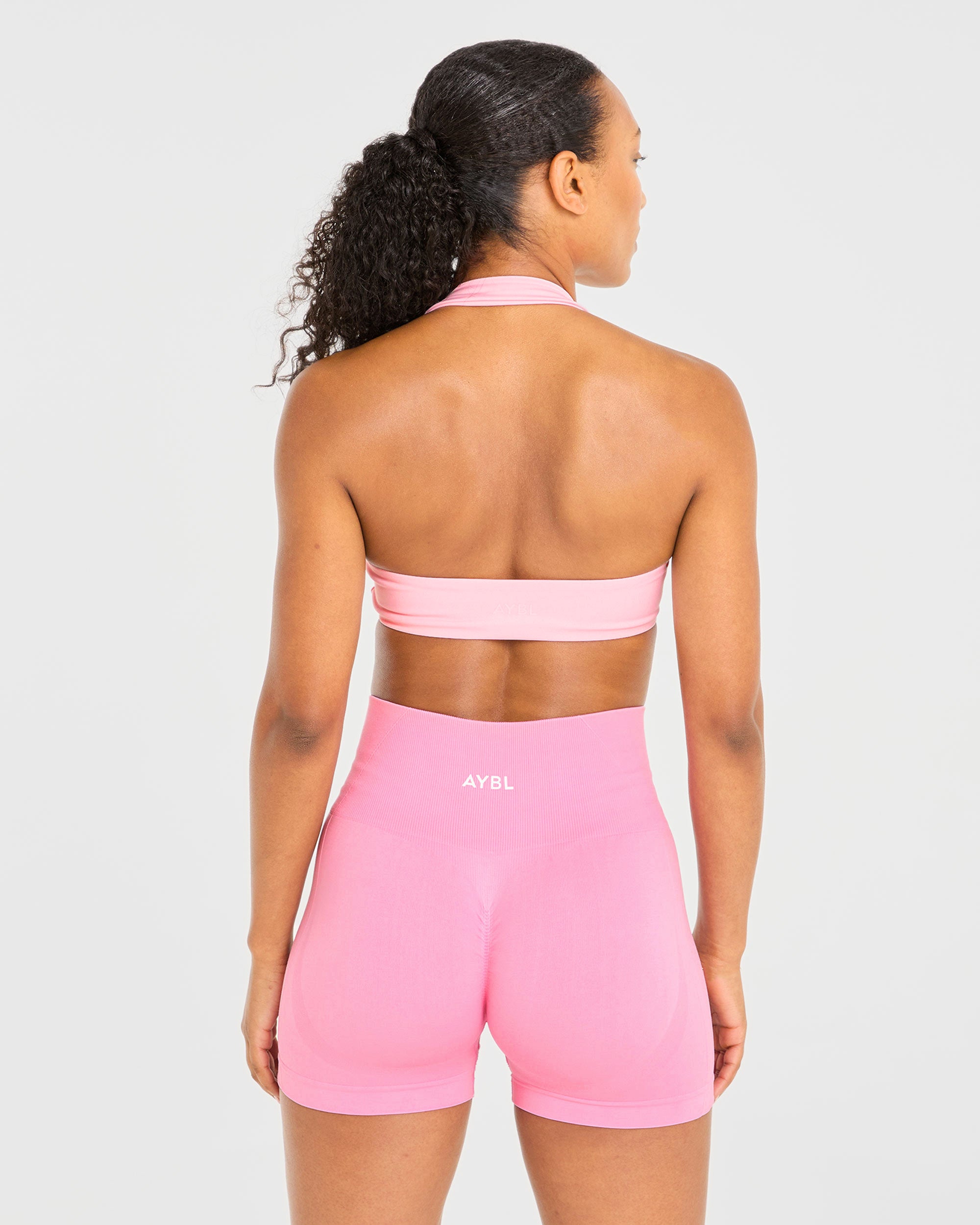 Essential Halterneck Sports Bra - Baby Roze